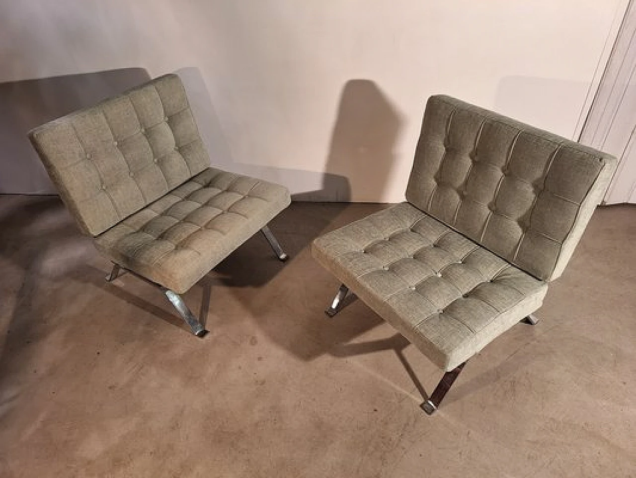 Pair of Dione green armchairs by Gastone Rinaldi for Rima, 1960s 3