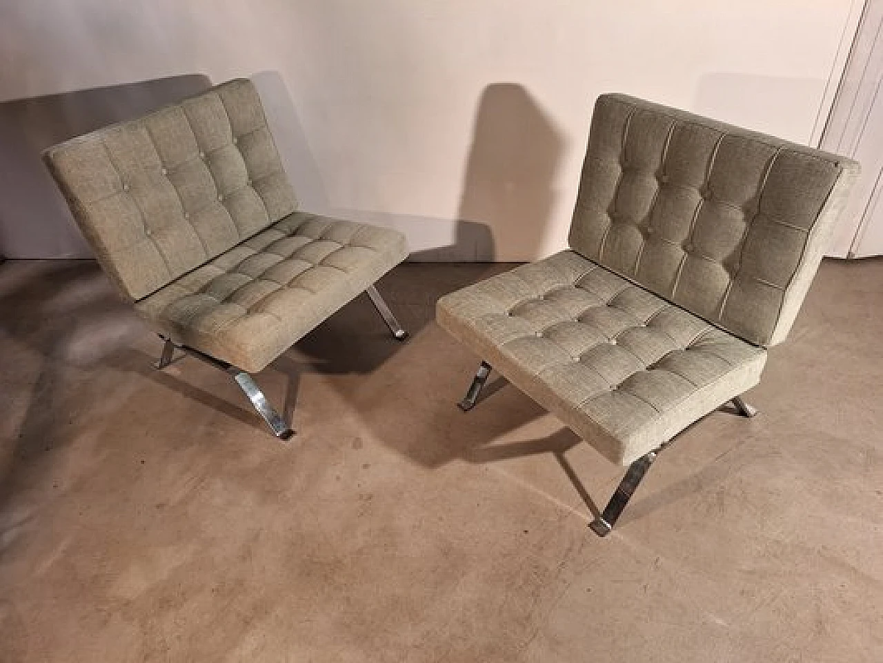 Pair of Dione green armchairs by Gastone Rinaldi for Rima, 1960s 4
