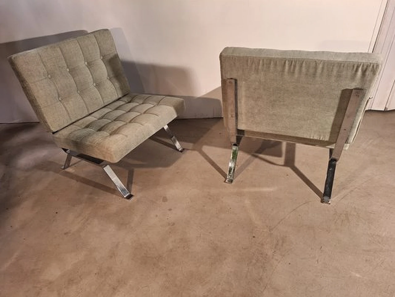 Pair of Dione green armchairs by Gastone Rinaldi for Rima, 1960s 6