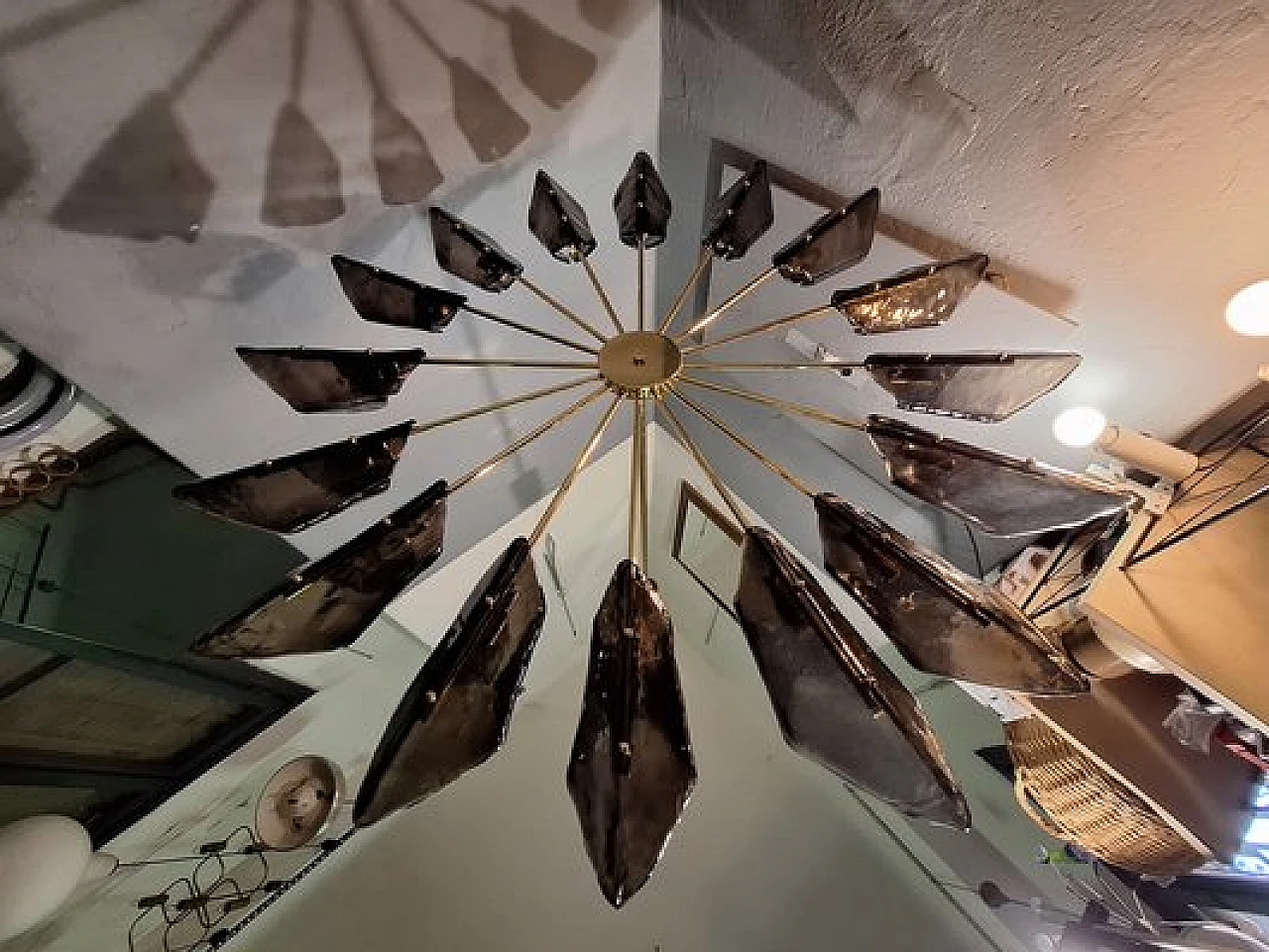 Brass chandelier by Alain Delon, 2000s 12