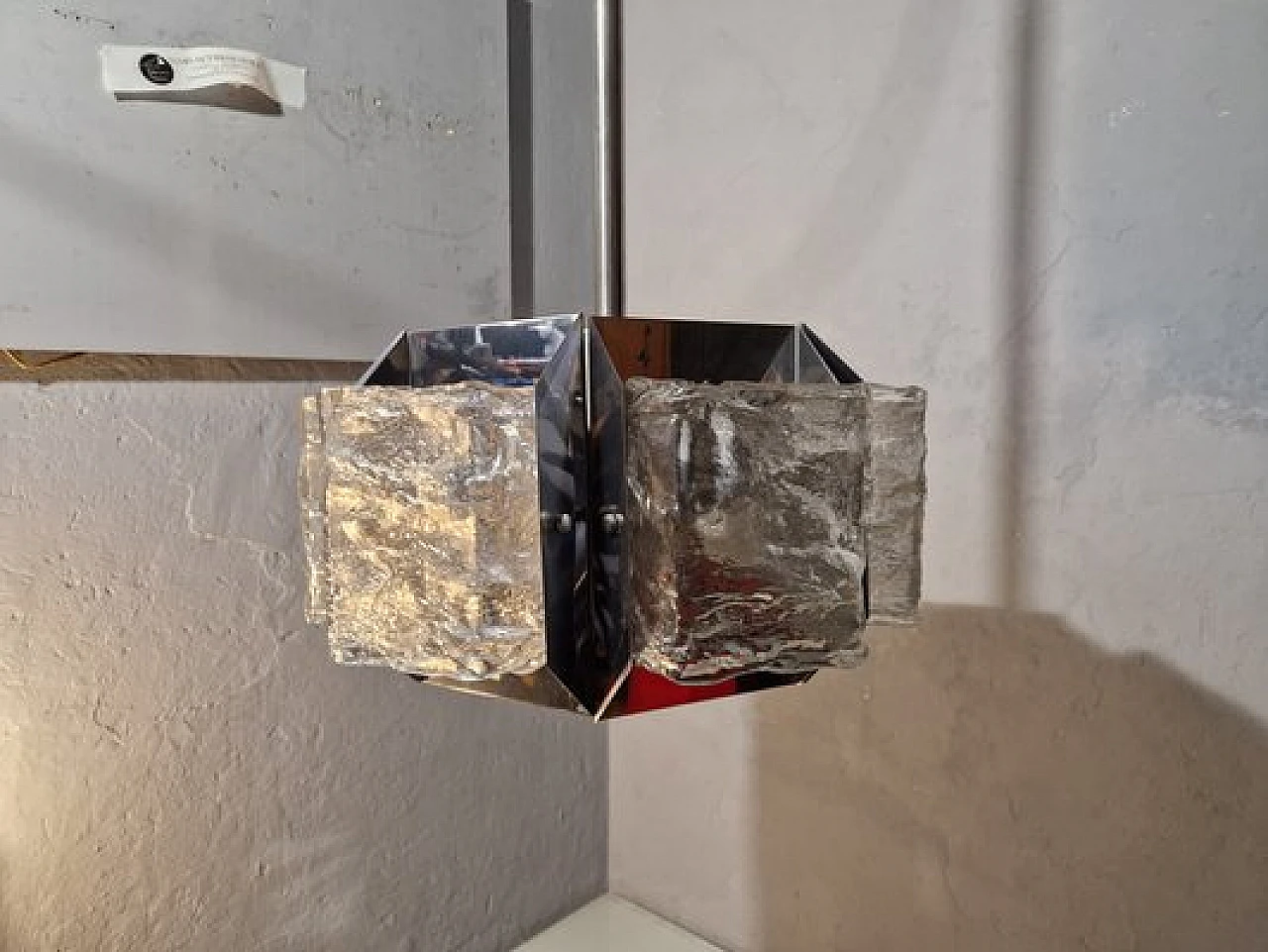 Lampadario in metallo cromato di Zeroquattro, anni '60 10