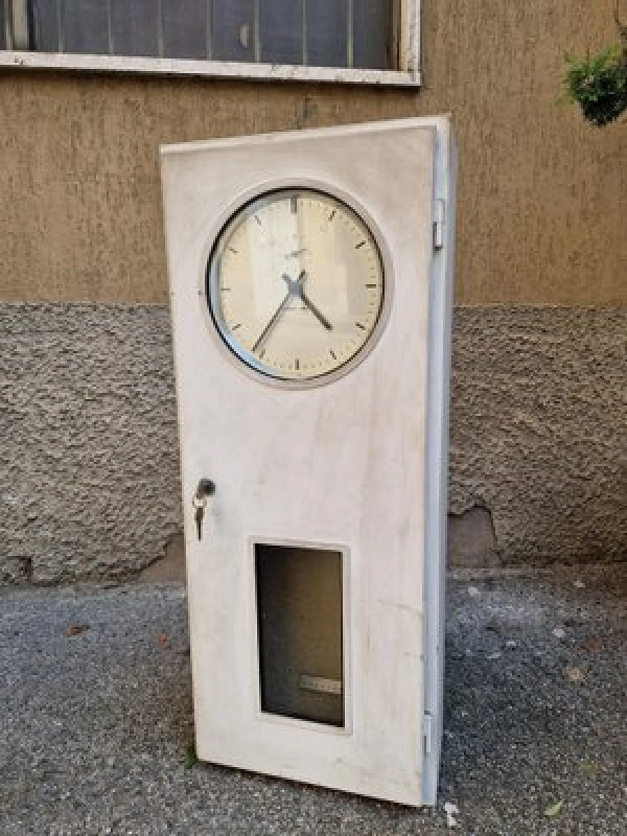 Pendulum clock in white wooden case by Solari&c., 1940s 1