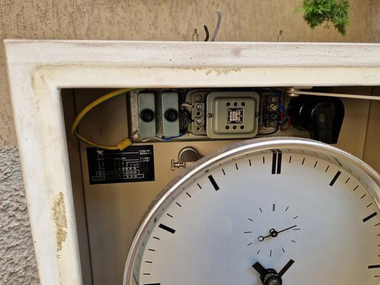 Pendulum clock in white wooden case by Solari&c., 1940s 5