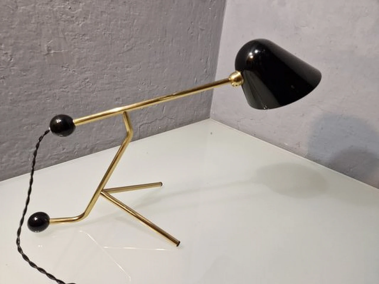 Iron & brass table lamp by G. & G. Guarnieri for Tato, 2000s 19