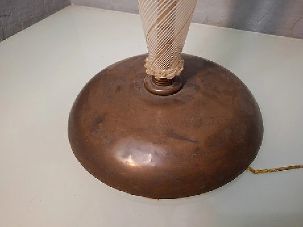 Floor lamp in glass & brass by Dino Martens for A. Toso, 1940s 6