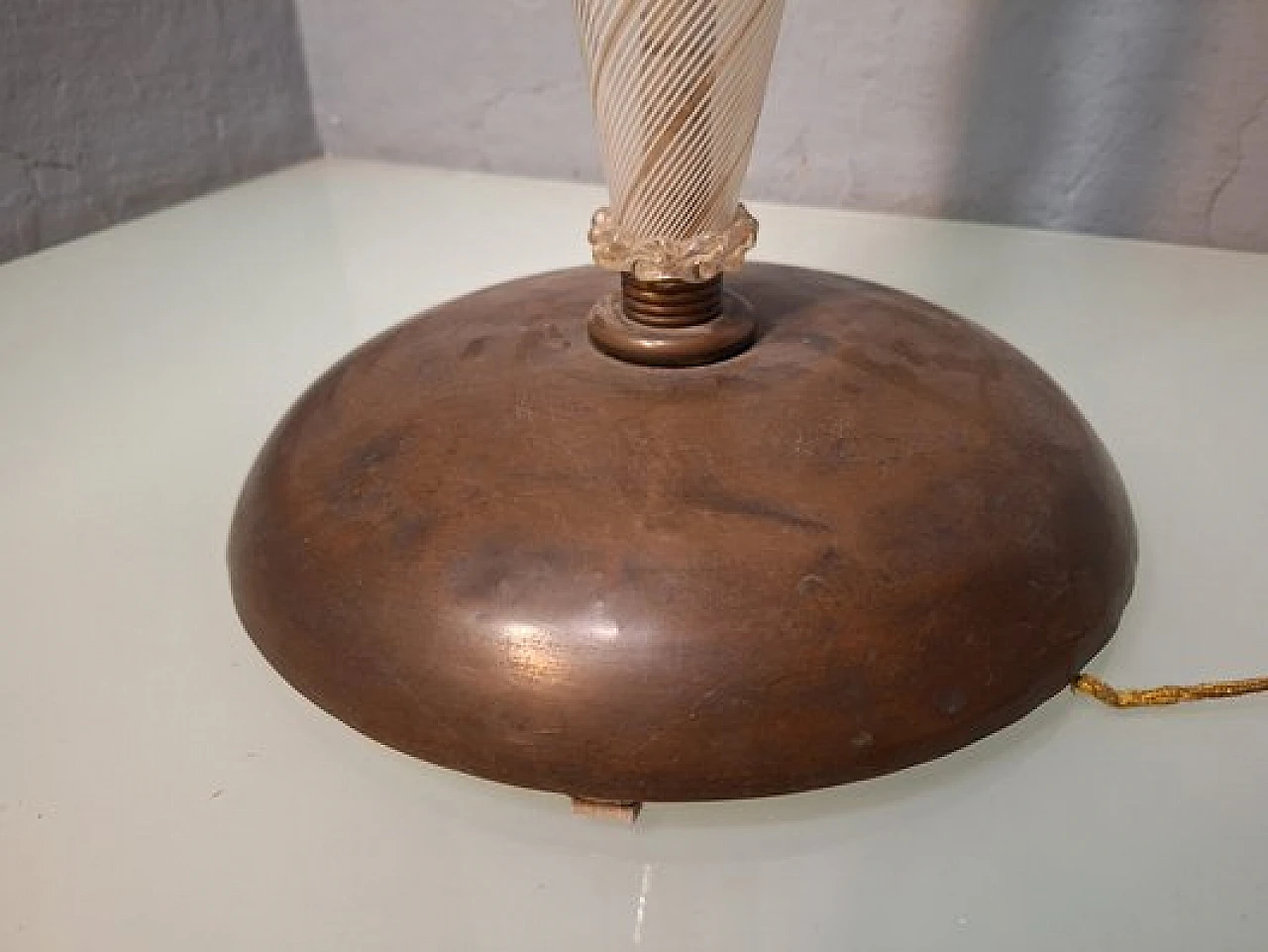 Floor lamp in glass & brass by Dino Martens for A. Toso, 1940s 7