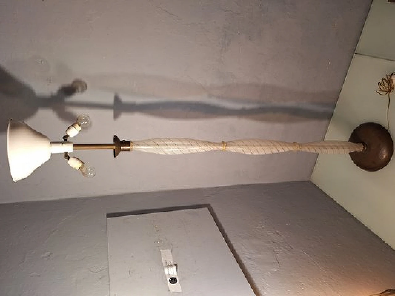 Floor lamp in glass & brass by Dino Martens for A. Toso, 1940s 10