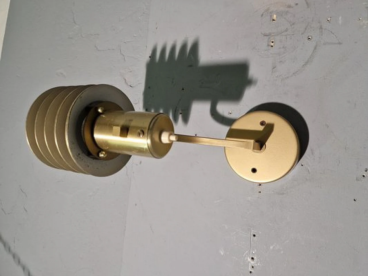 Pair of swedish wall lights in gilded brass, 1970s 10