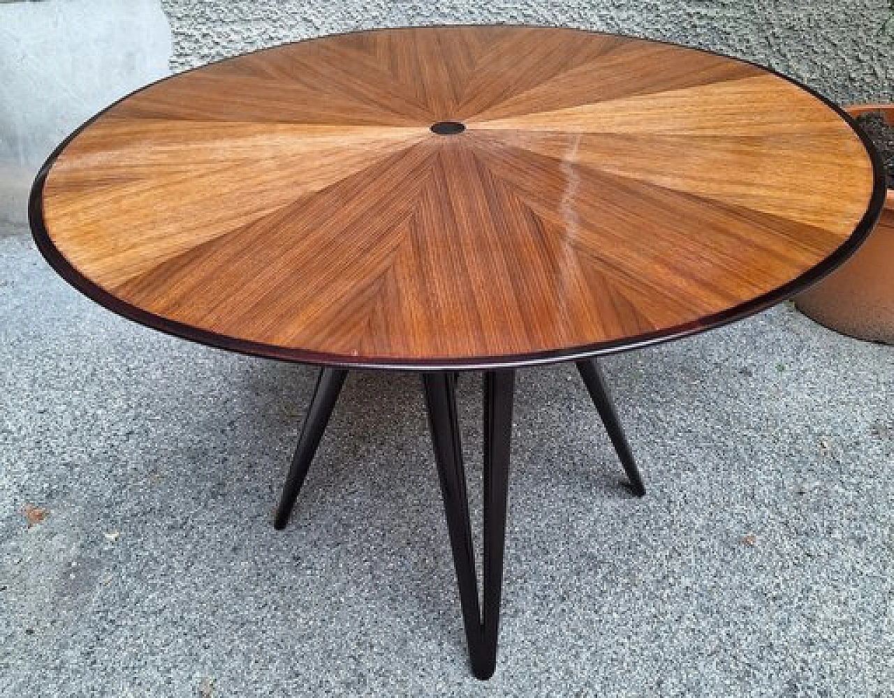 Tavolo rotondo in legno di Osvaldo Borsani per ABV, anni '50 1