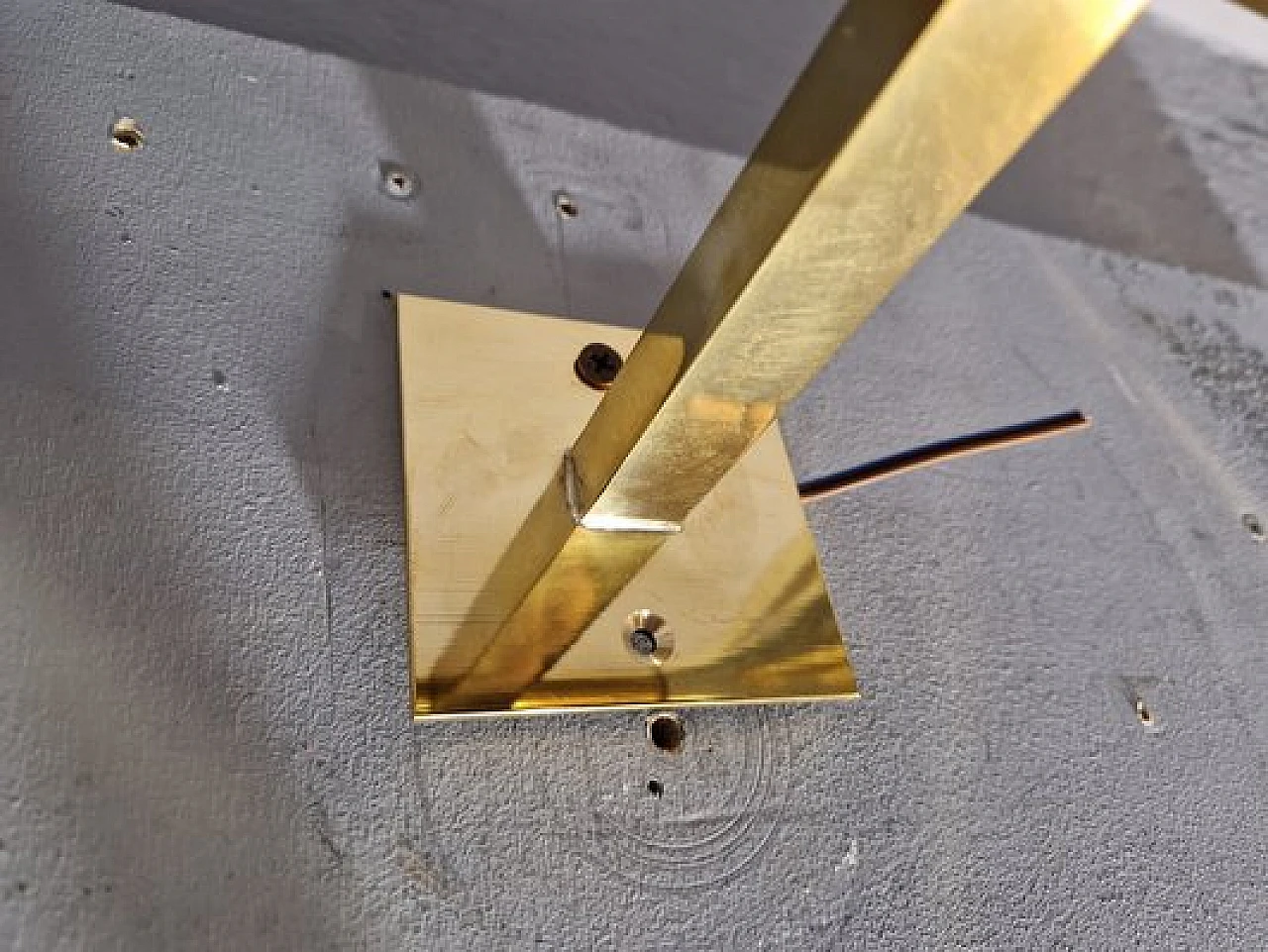 Coppia di Appliques a doppia sfera in vetro ed ottone, anni 2000 12