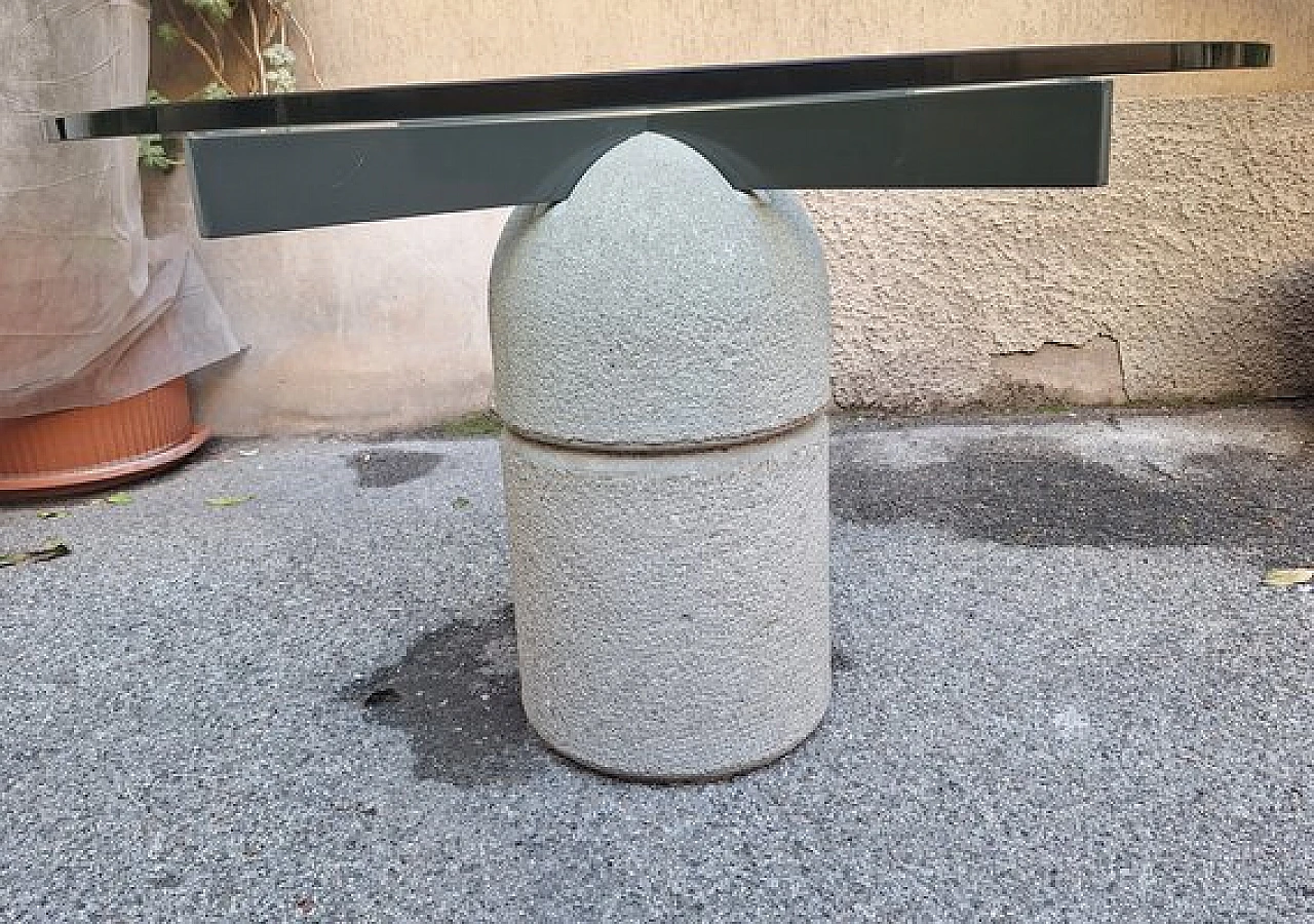 Tavolo Parakarro in vetro e pietra di Offredi per Saporiti, anni '70 3