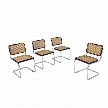 4 Cesca chairs by M. Breuer for Gavina, 1970s