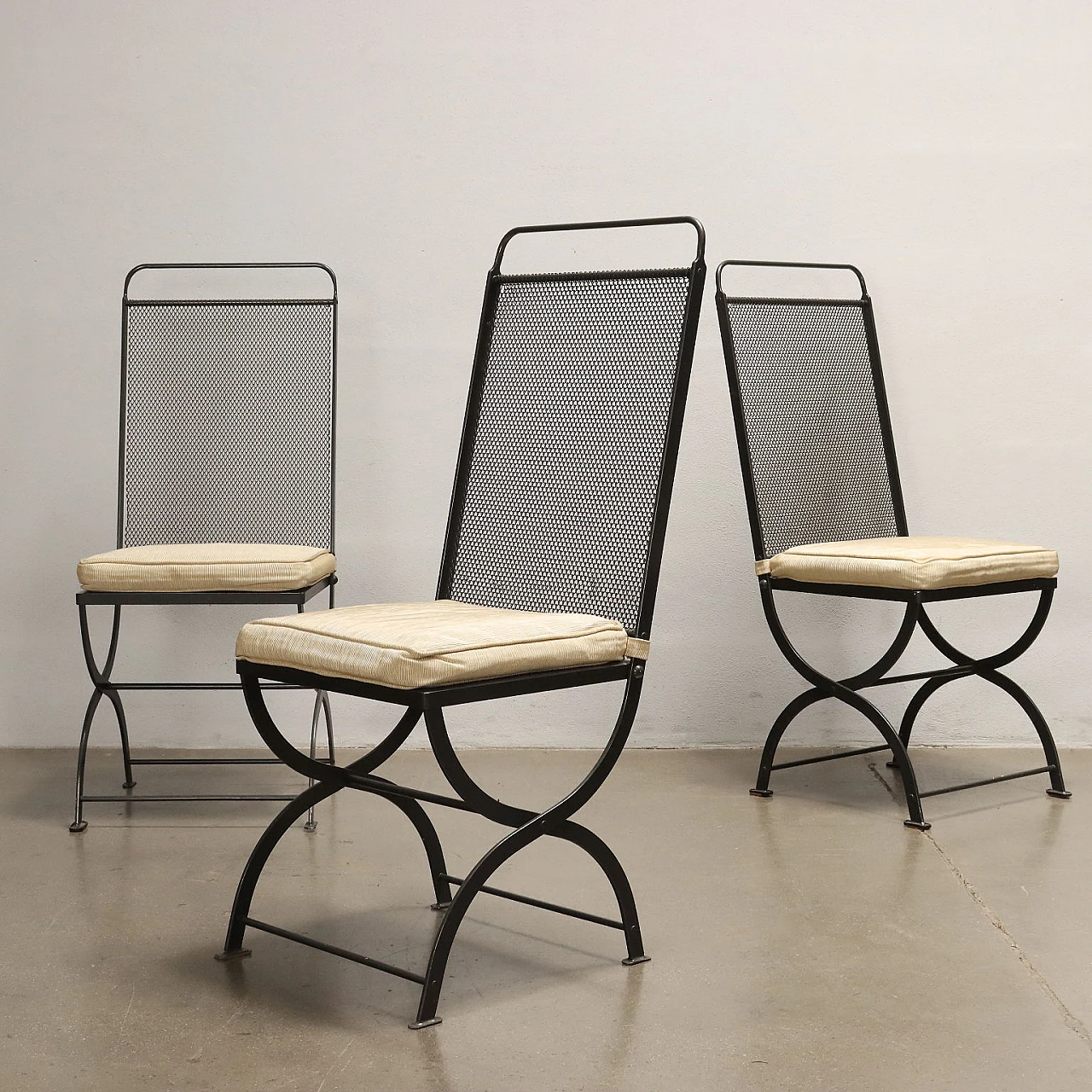 6 Nonaro metal chairs by L. Caccia Dominioni for Azucena, 1980s 3