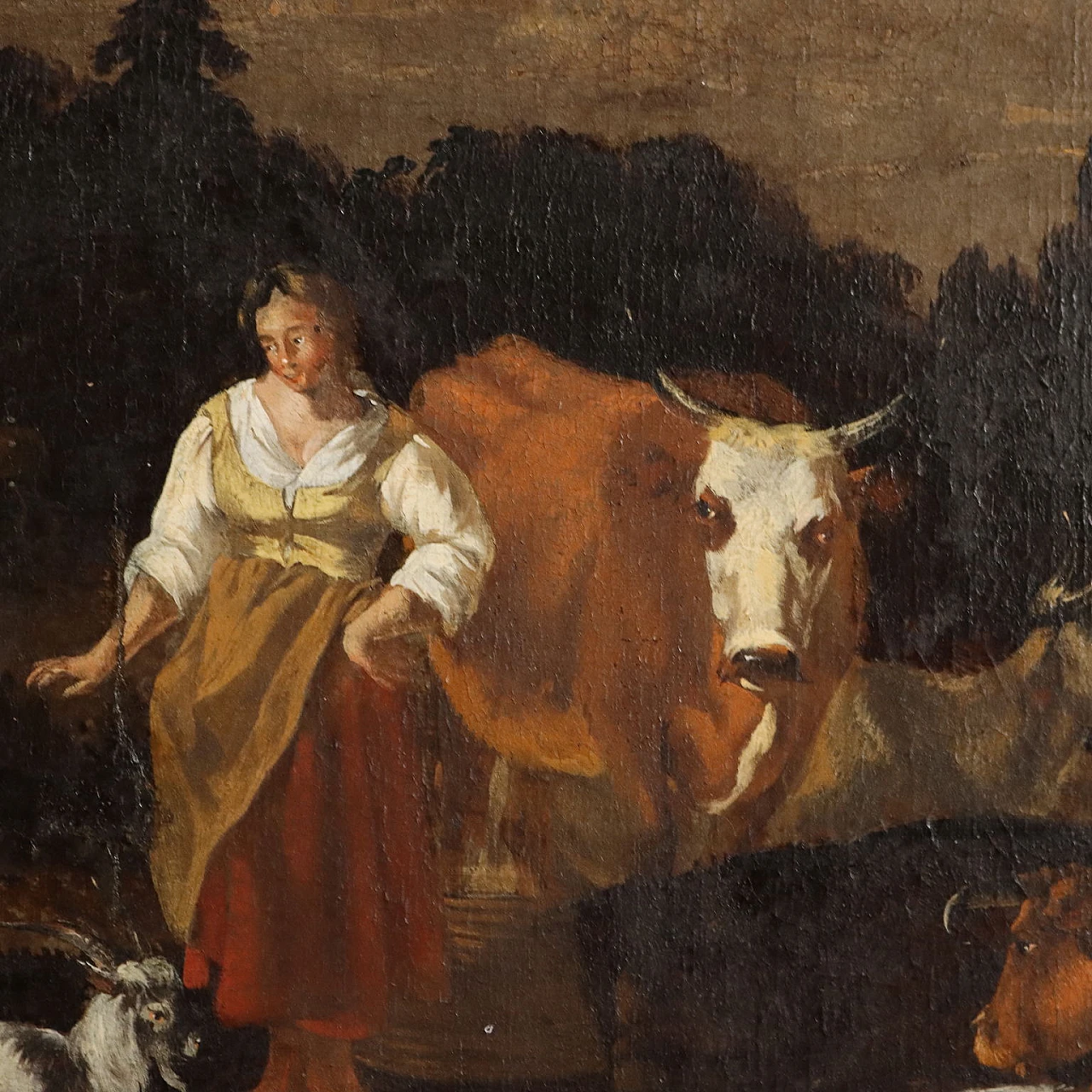 Landscape with milking scene, oil on canvas, second half 17th century 5