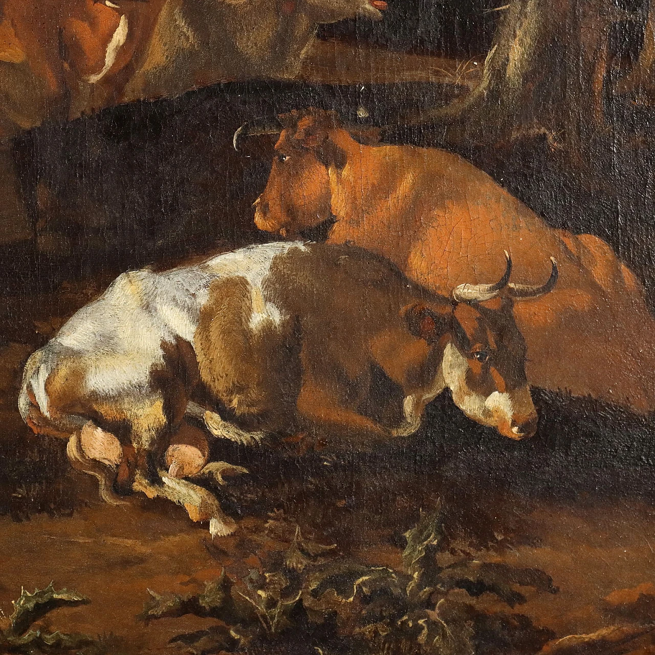 Landscape with milking scene, oil on canvas, second half 17th century 6