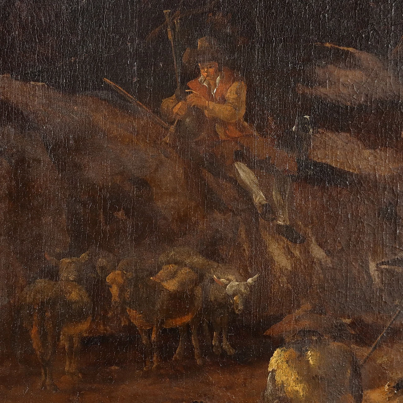 Landscape with milking scene, oil on canvas, second half 17th century 7