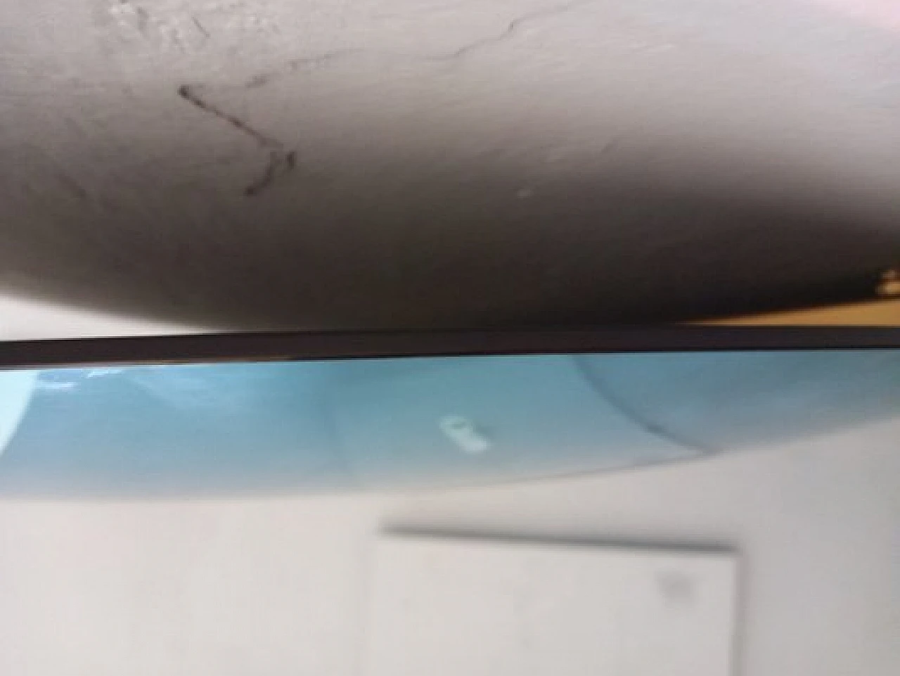 Specchio convesso blu con struttura in ferro orientabile, anni 2000 4