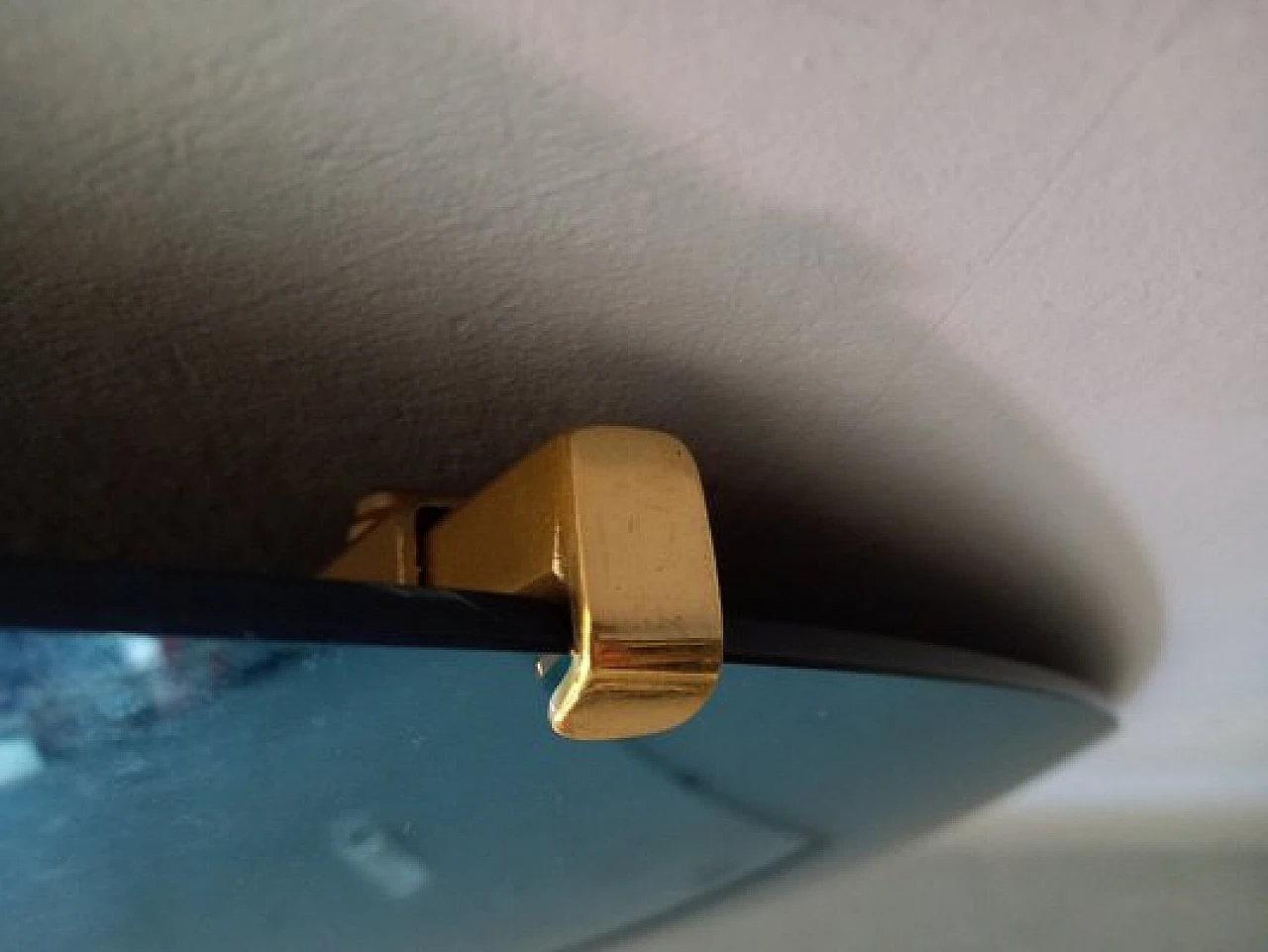 Specchio convesso blu con struttura in ferro orientabile, anni 2000 6