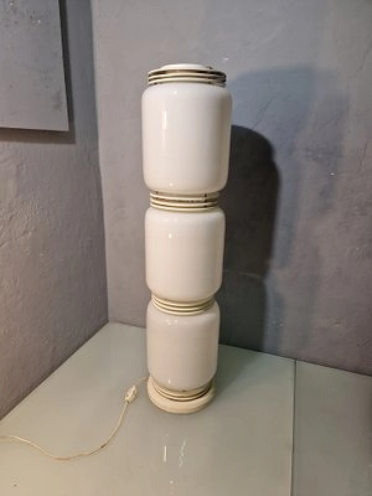 Floor lamp in white glass by Enrico Tronconi for Tronconi, 1960s 1