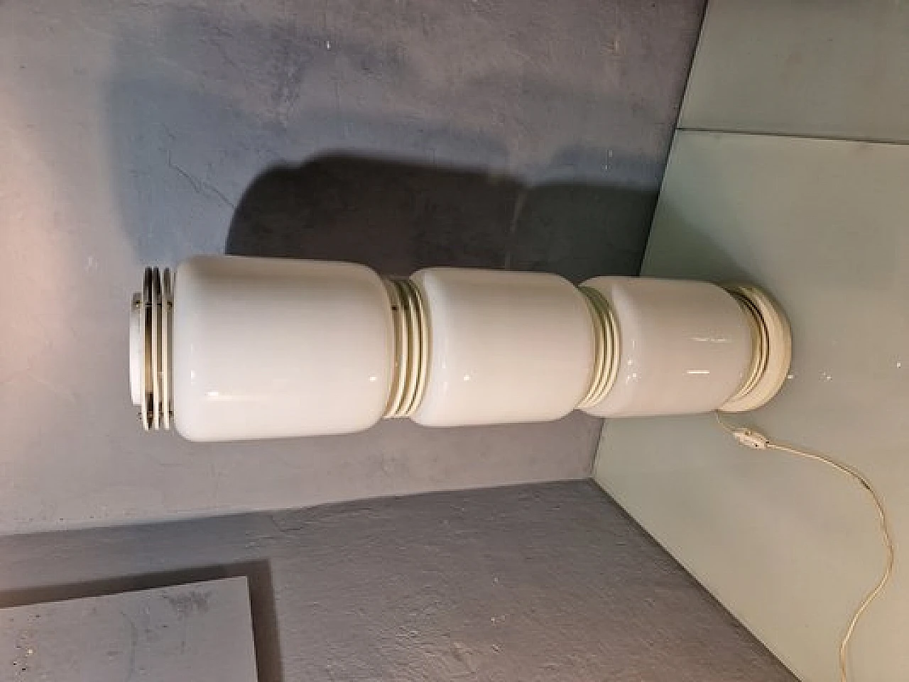 Floor lamp in white glass by Enrico Tronconi for Tronconi, 1960s 5