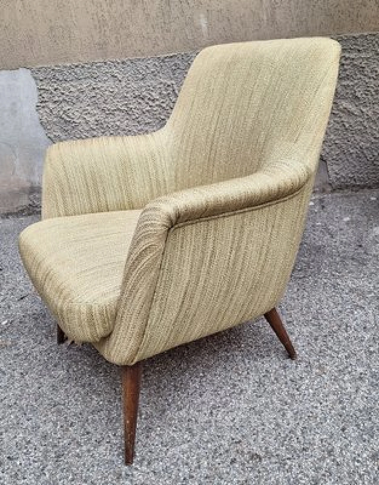 Poltrona 1101 in tessuto khaki di Nino Zoncada per Cassina, anni '50 2
