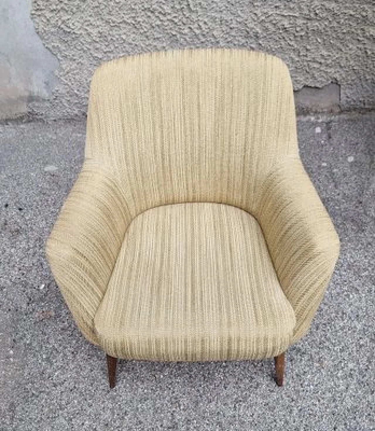 Poltrona 1101 in tessuto khaki di Nino Zoncada per Cassina, anni '50 3