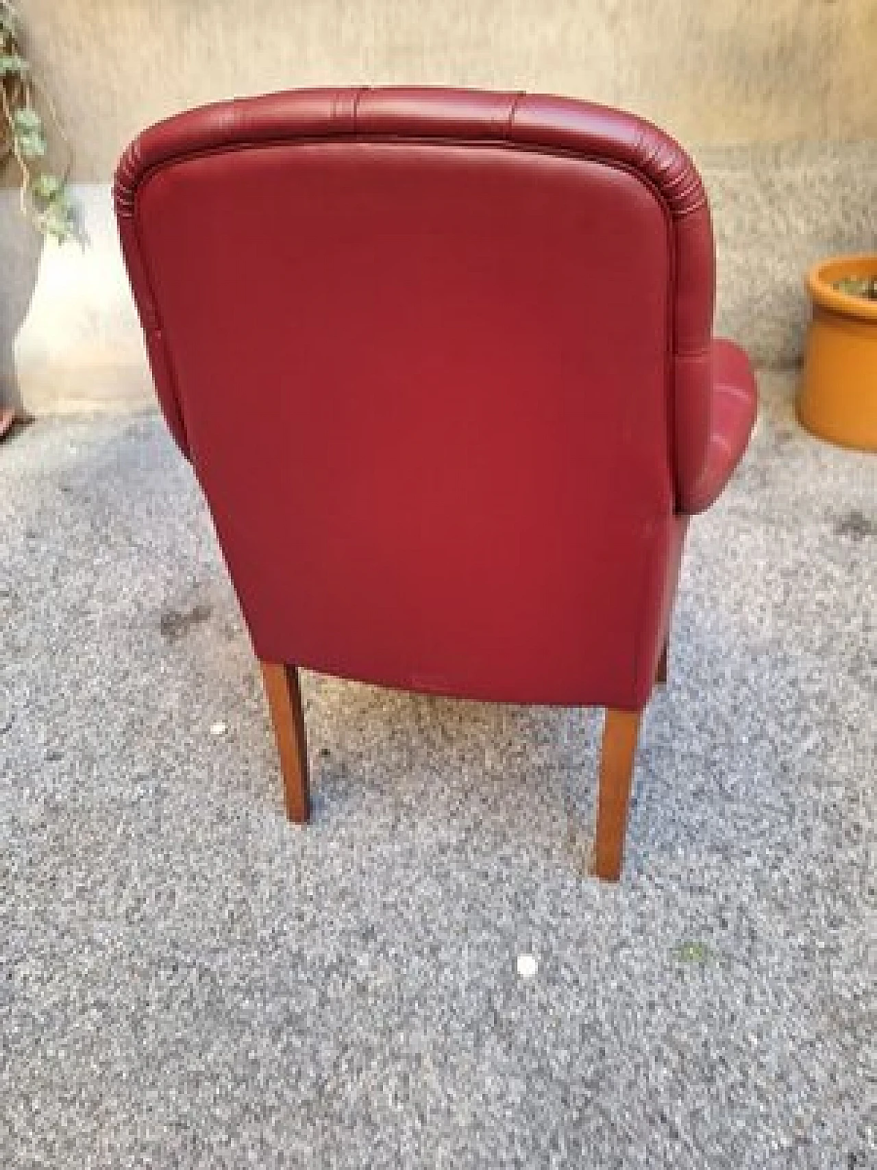 Poltrona Oxford Visitor in pelle bordeaux di Poltrona Frau, anni '80 5