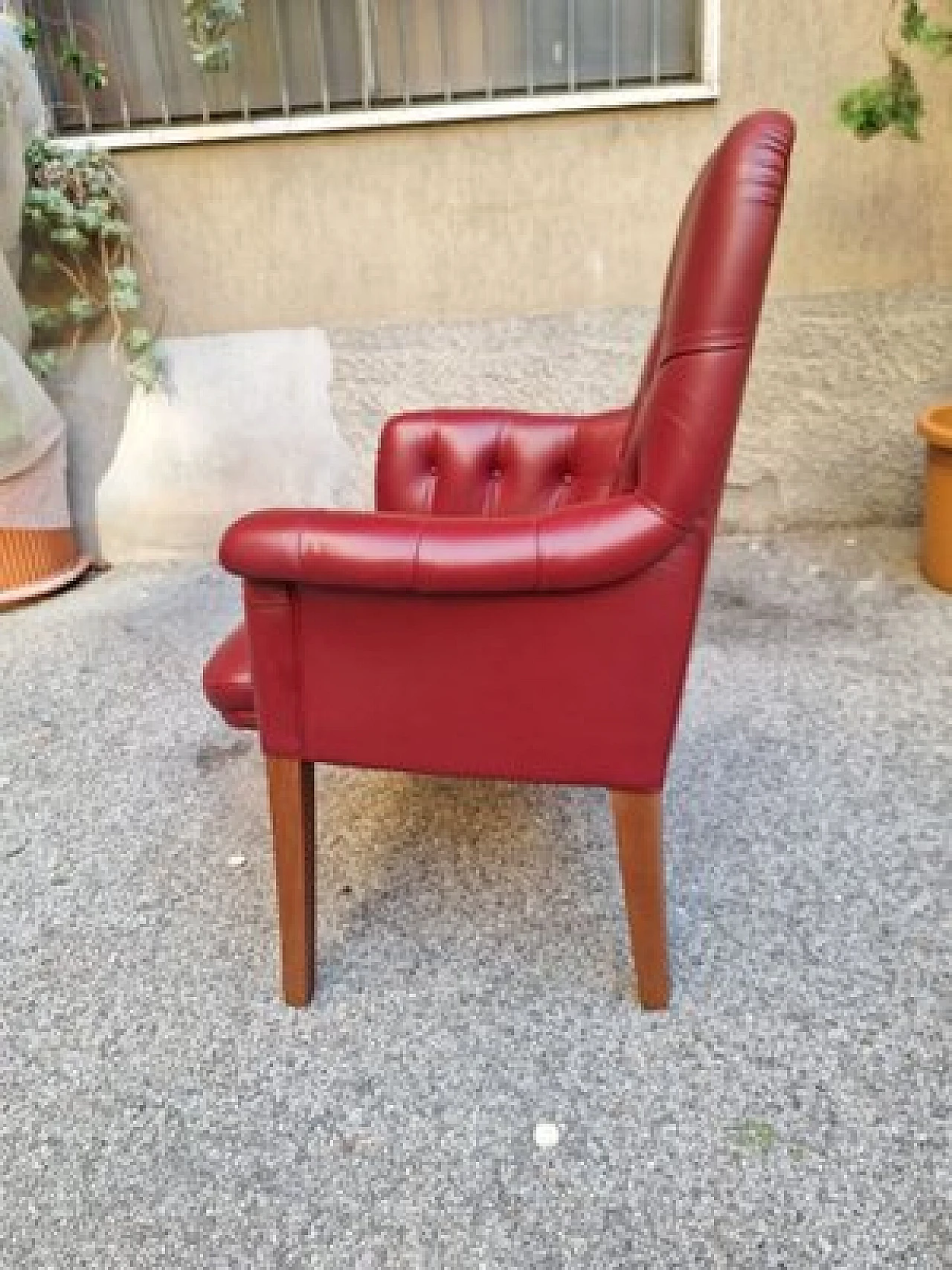 Poltrona Oxford Visitor in pelle bordeaux di Poltrona Frau, anni '80 8