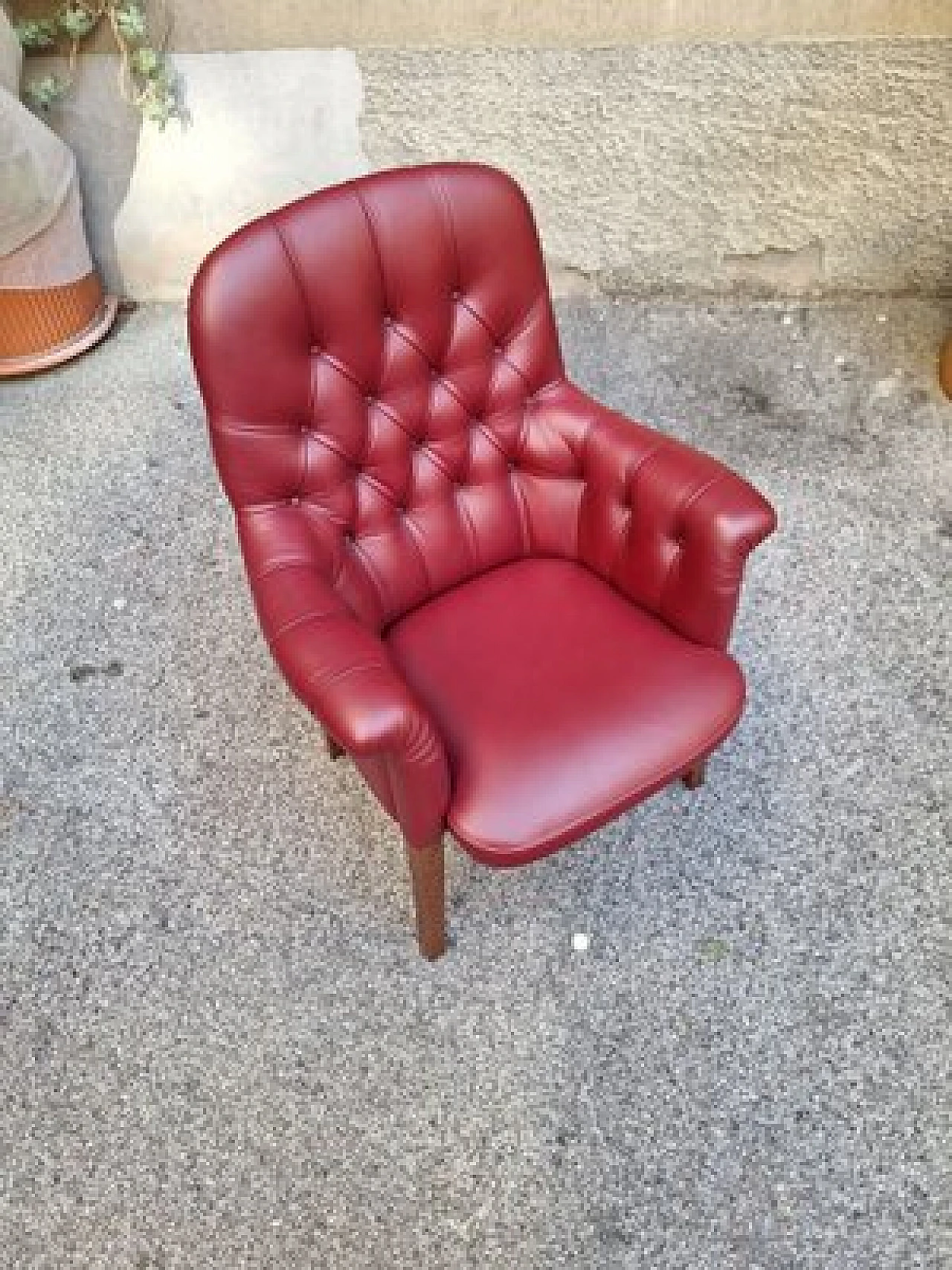 Poltrona Oxford Visitor in pelle bordeaux di Poltrona Frau, anni '80 9