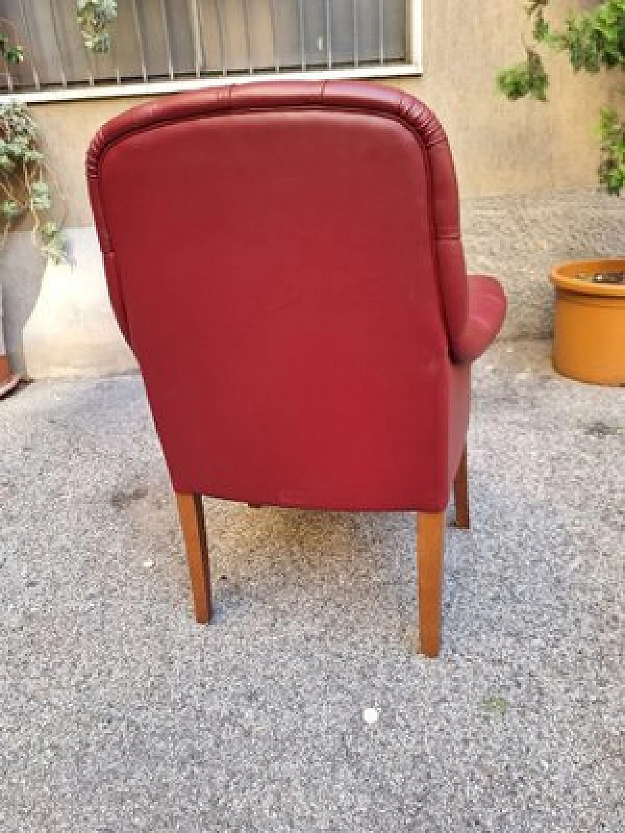 Poltrona Oxford Visitor in pelle bordeaux di Poltrona Frau, anni '80 11