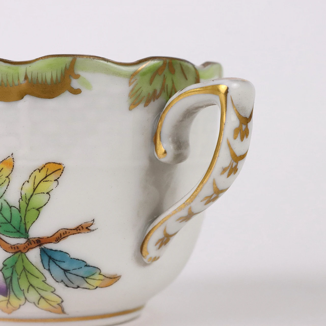 Pair of porcelain cups and tray by Herend Hungary, 1970s 6