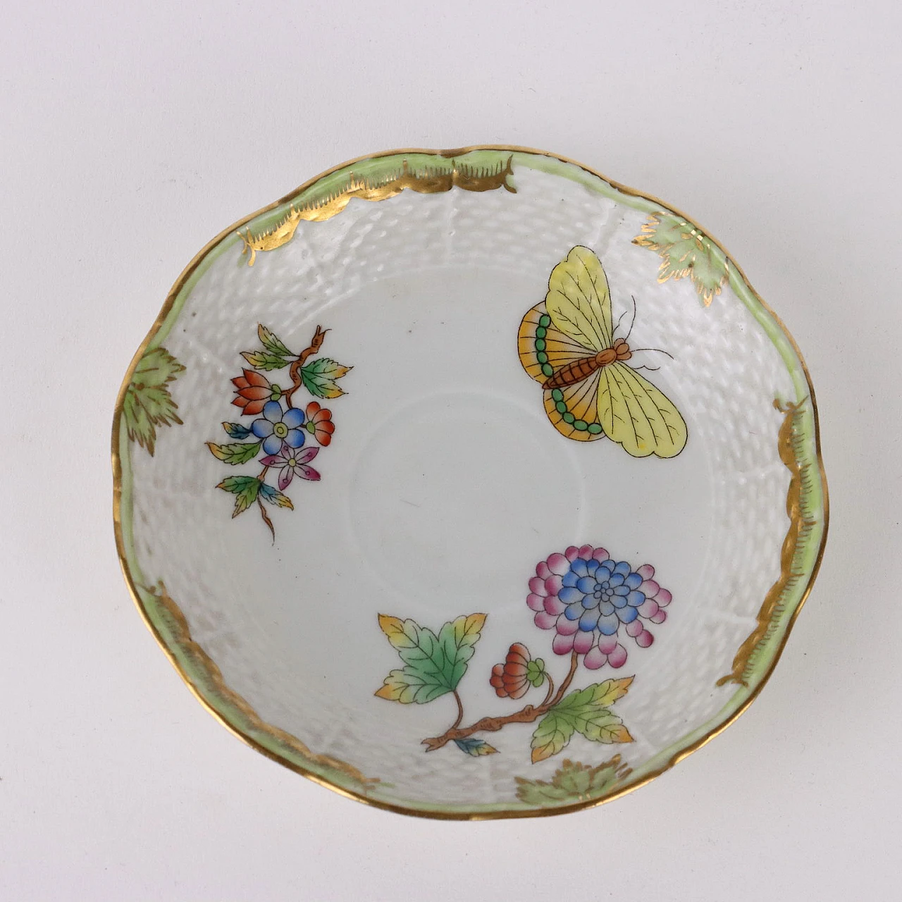 Pair of porcelain cups and tray by Herend Hungary, 1970s 7