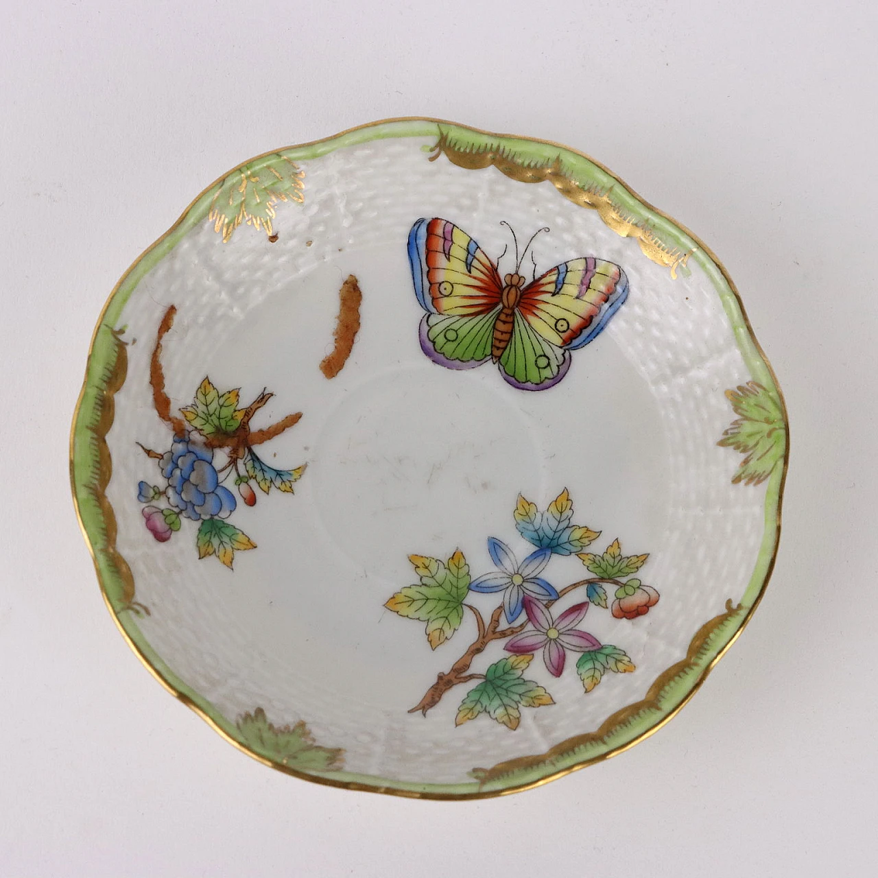 Pair of porcelain cups and tray by Herend Hungary, 1970s 8