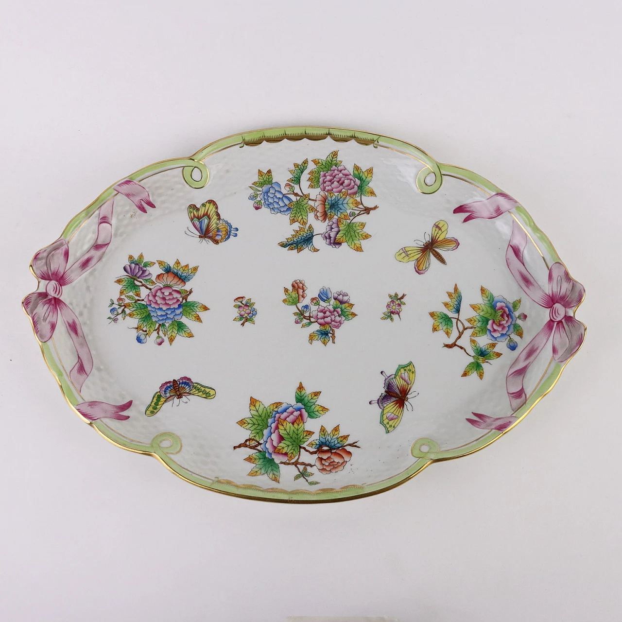 Pair of porcelain cups and tray by Herend Hungary, 1970s 9