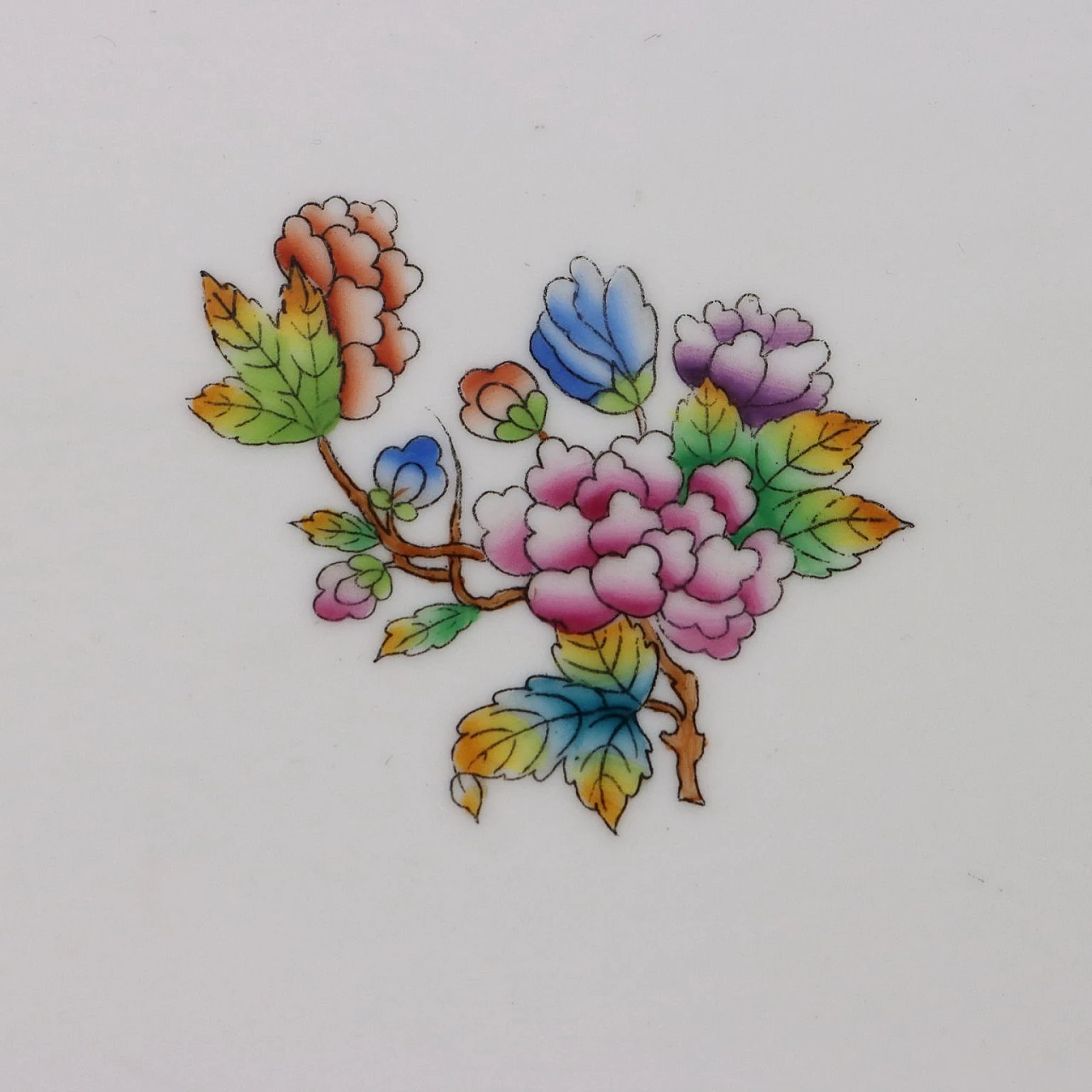 Pair of porcelain cups and tray by Herend Hungary, 1970s 10