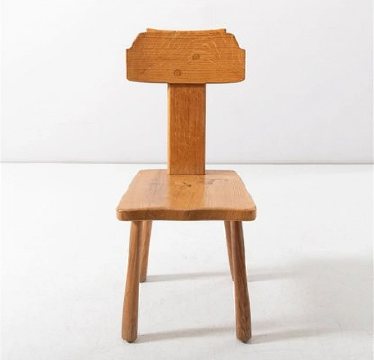 4 Brutalist wood chairs, 1950s 3