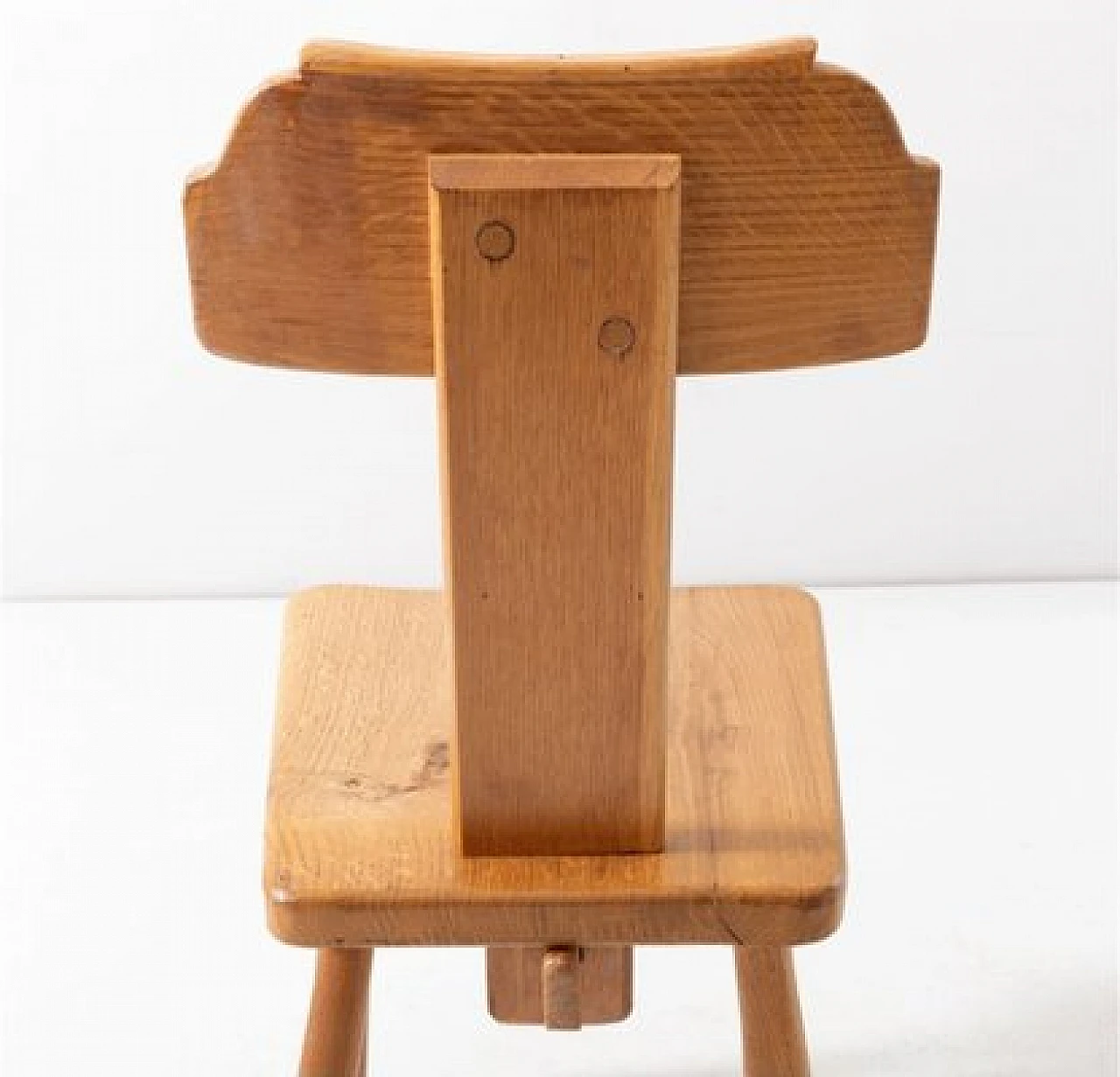 4 Brutalist wood chairs, 1950s 4