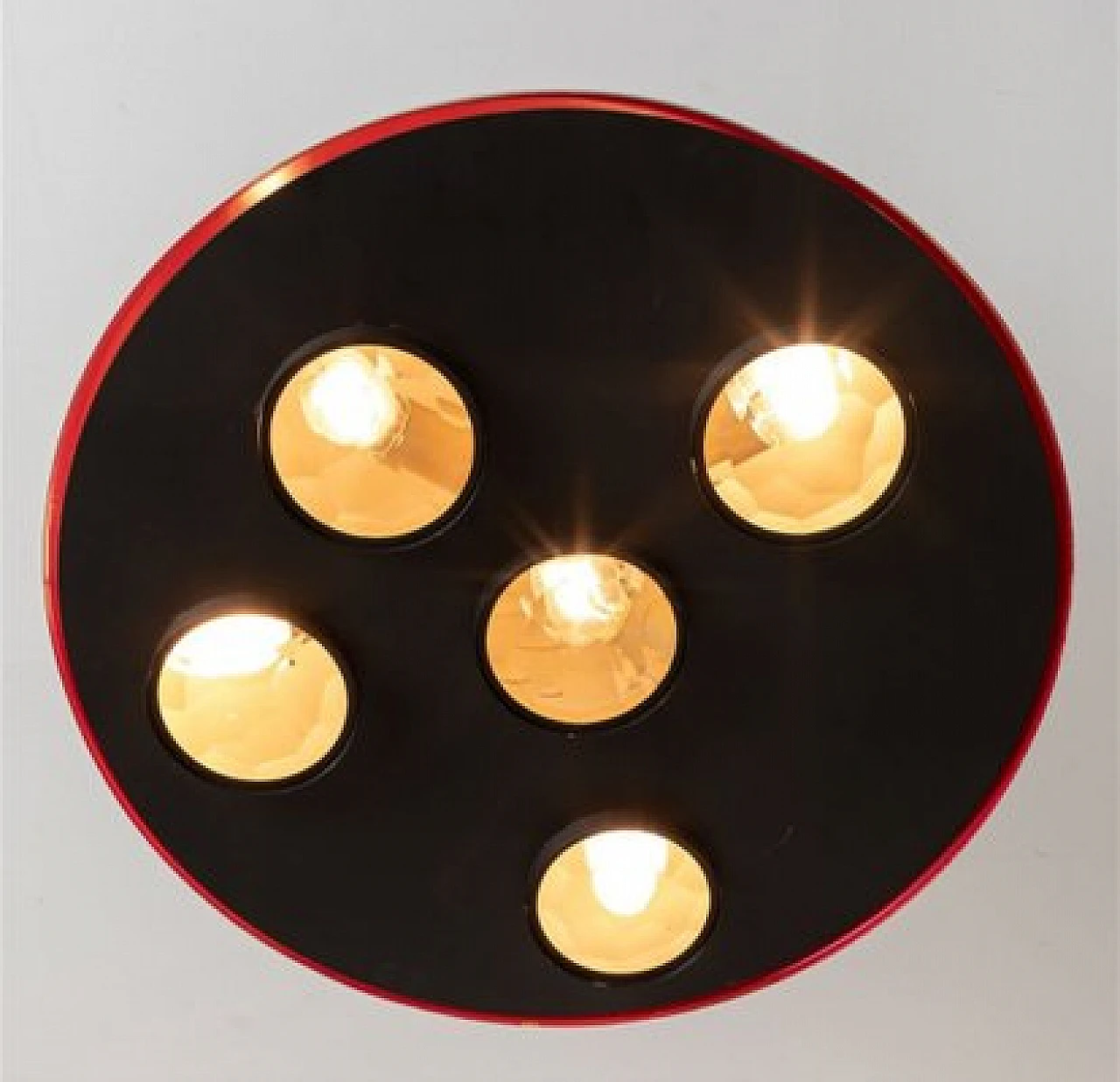 Chandelier 2132 with 5 lenses by Max Ingrand for Fontana Arte, 1960s 4