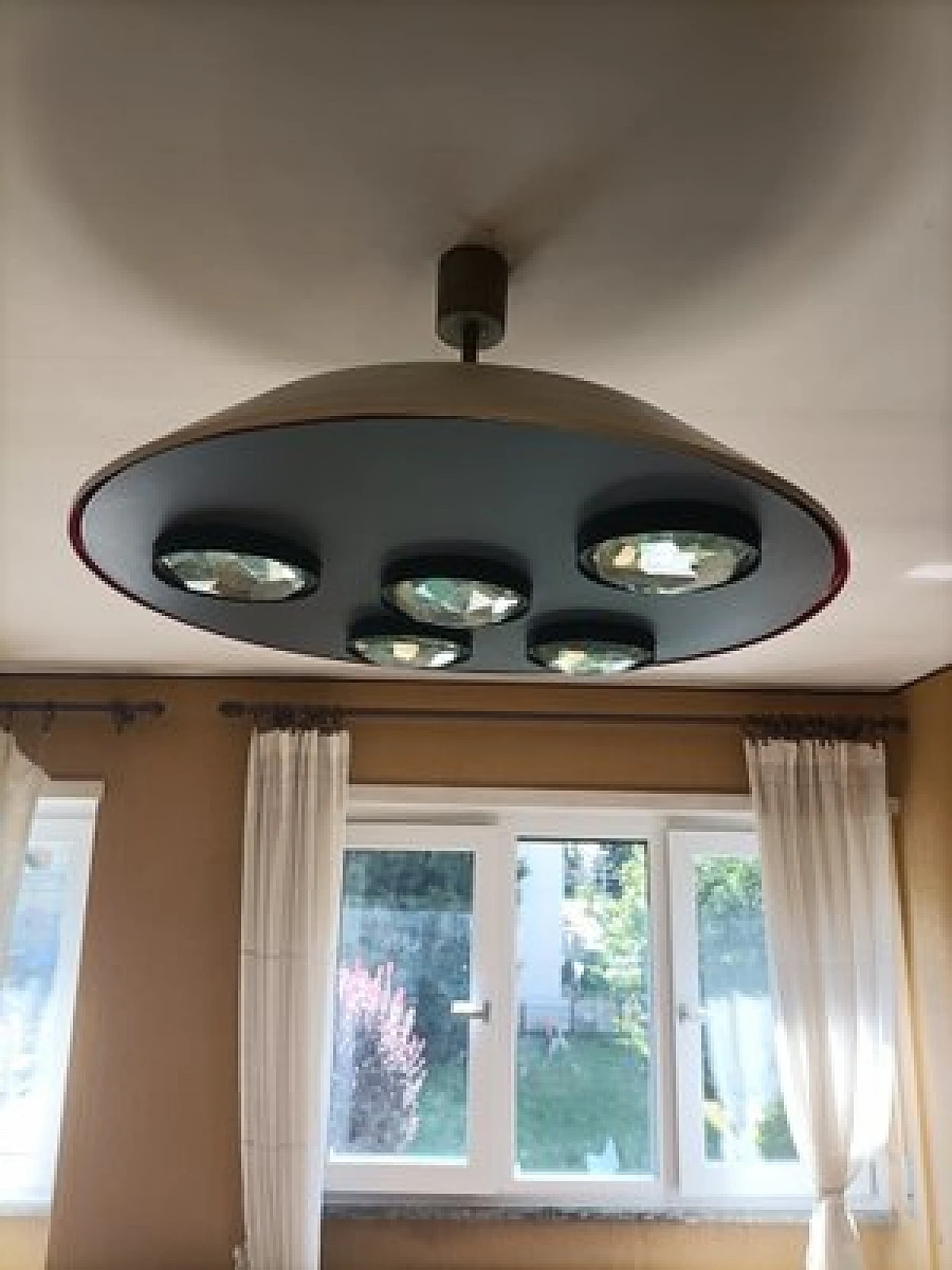 Chandelier 2132 with 5 lenses by Max Ingrand for Fontana Arte, 1960s 9