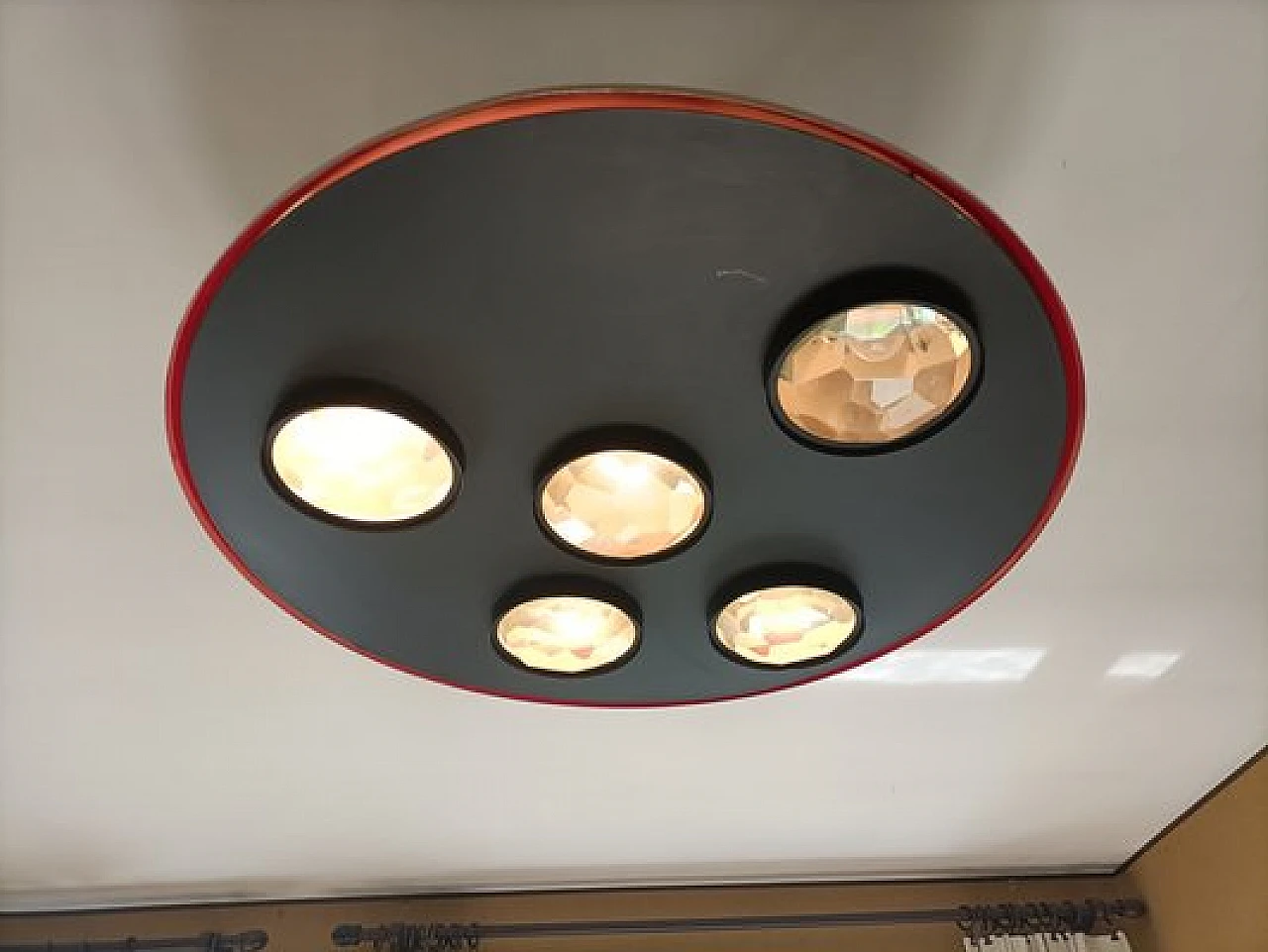 Chandelier 2132 with 5 lenses by Max Ingrand for Fontana Arte, 1960s 11