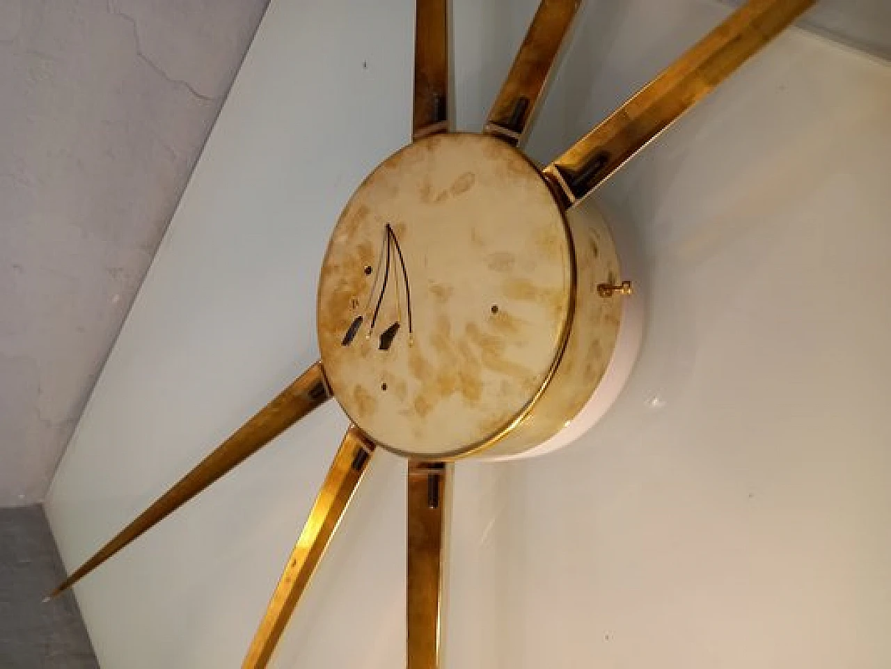 Comet wall light in polished brass and glass in Gio Ponti style, 2000s 2