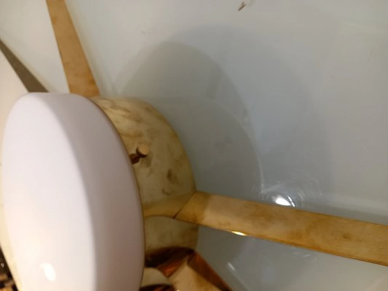 Comet wall light in polished brass and glass in Gio Ponti style, 2000s 3