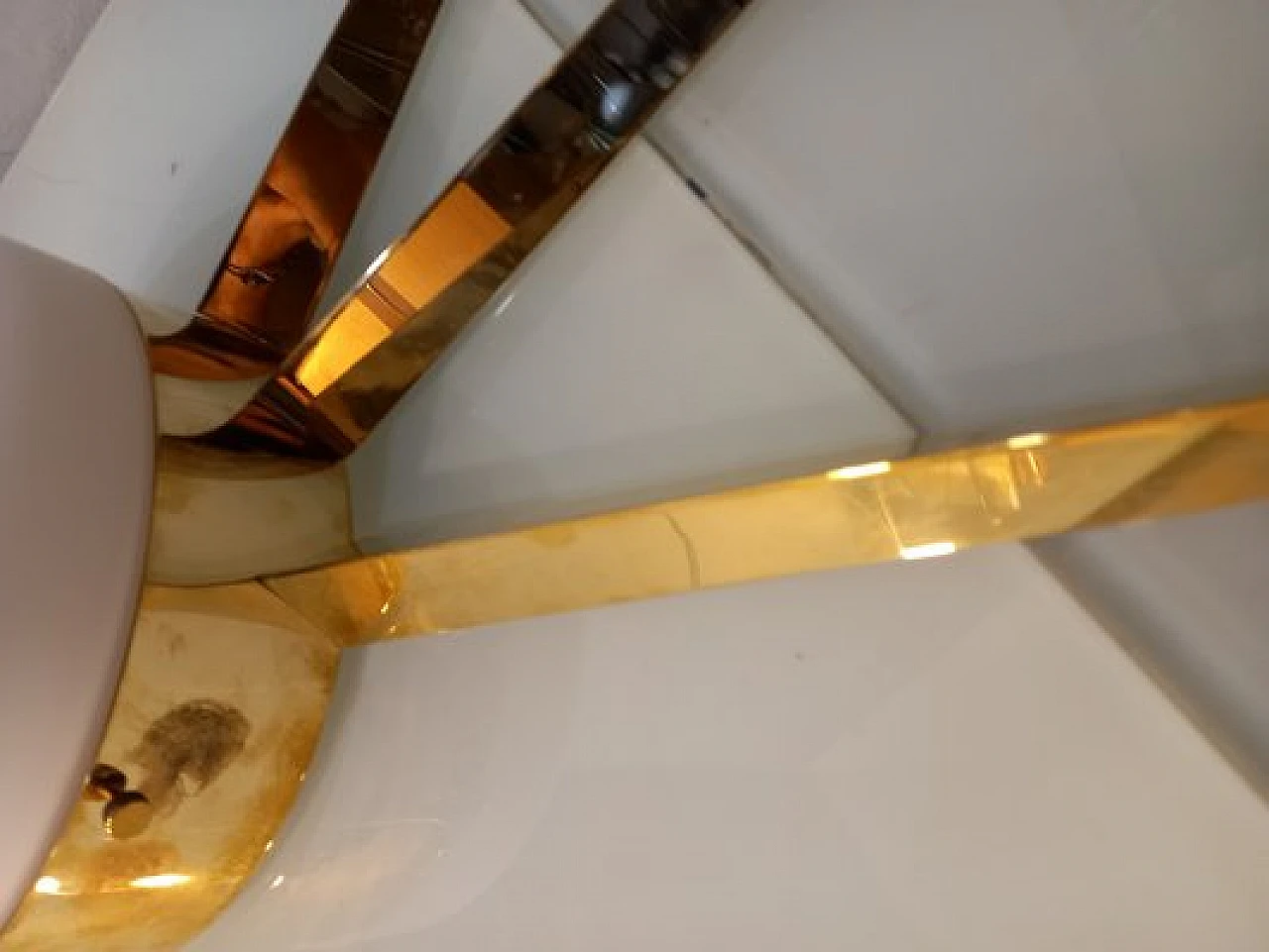 Comet wall light in polished brass and glass in Gio Ponti style, 2000s 4