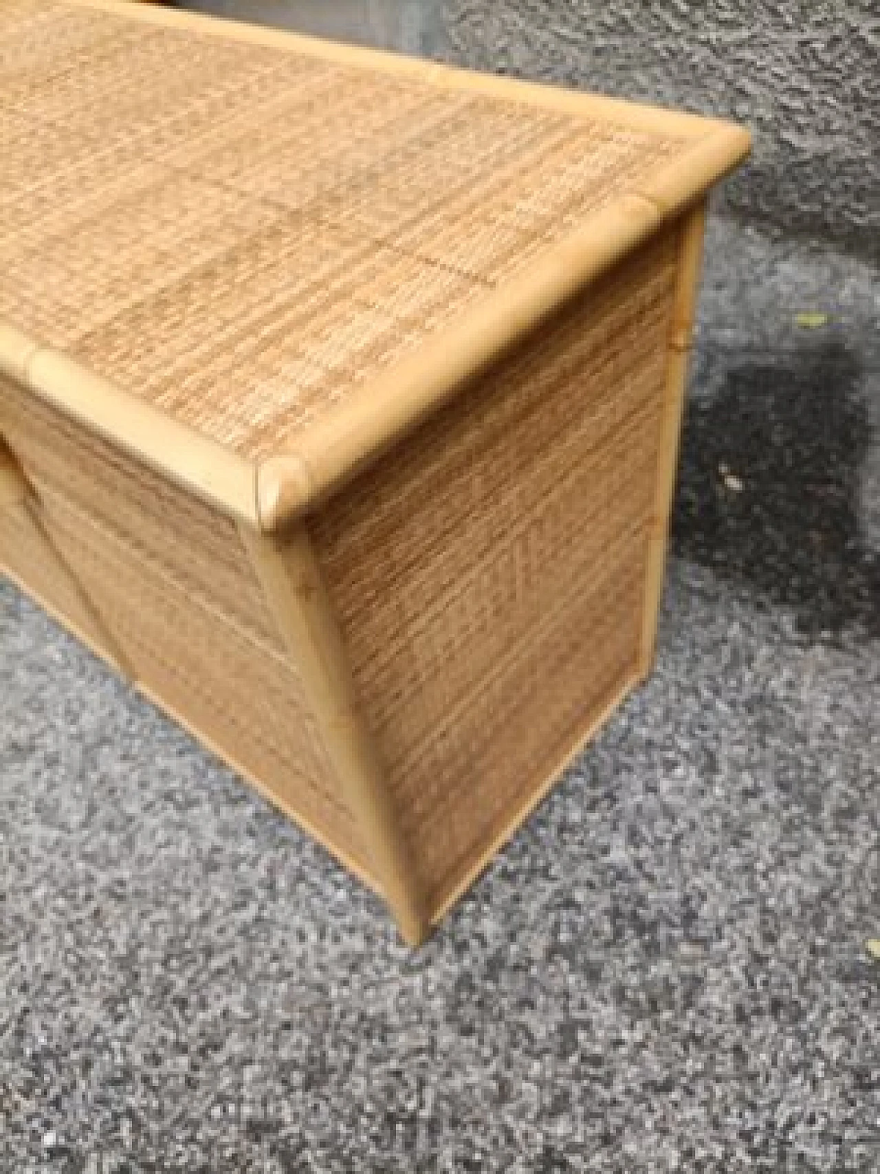 Credenza con tre ante in bambù e vimini di Dal Vera, anni '60 4