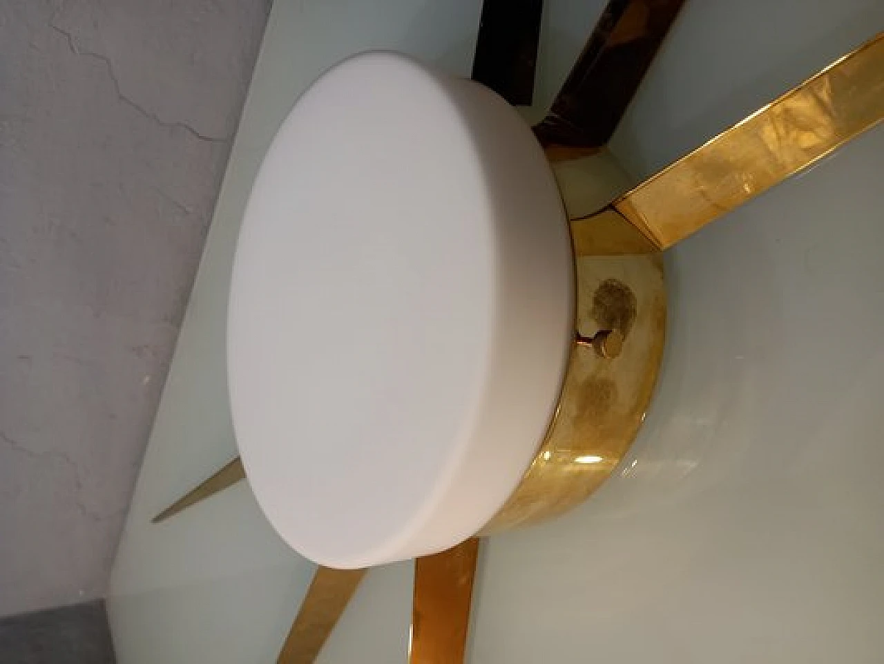 Comet wall light in polished brass and glass in Gio Ponti style, 2000s 5