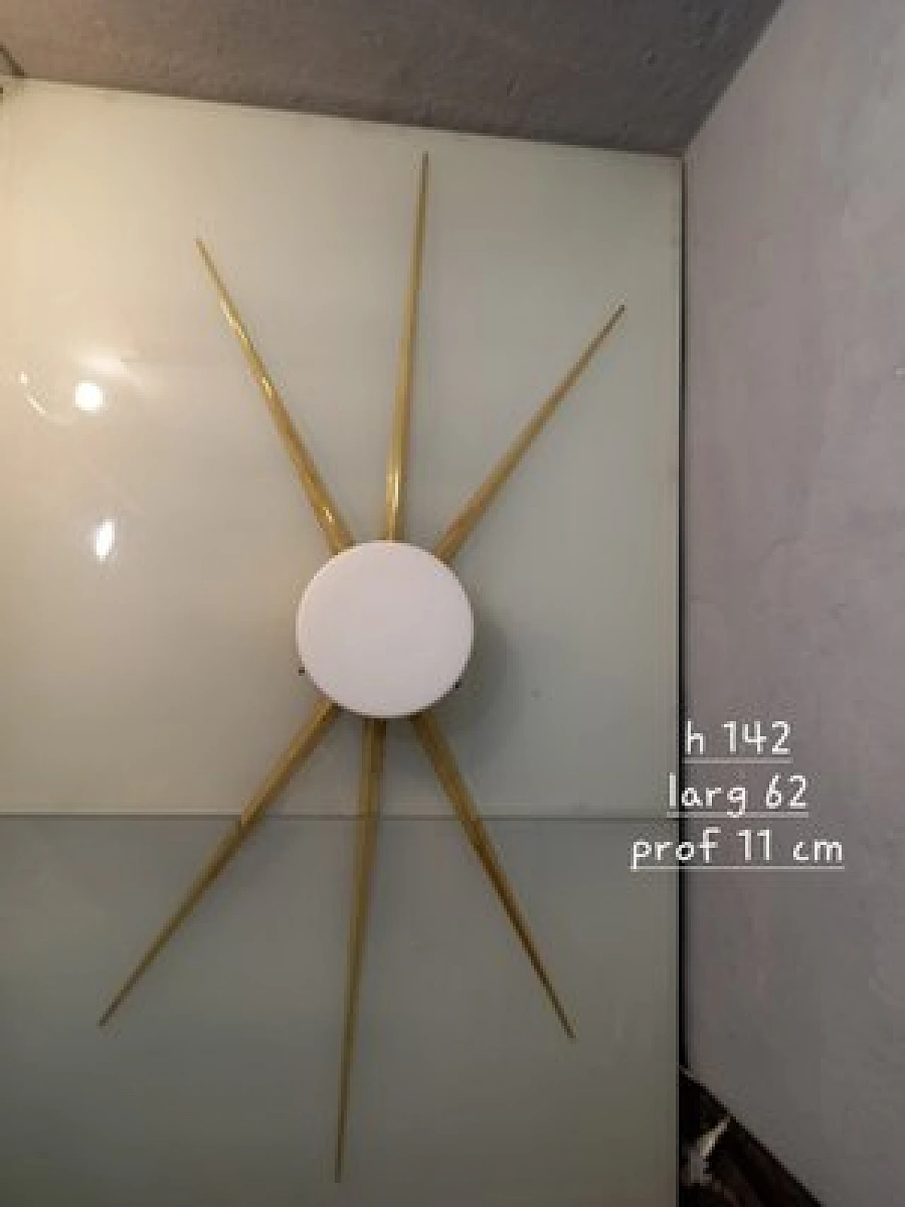 Comet wall light in polished brass and glass in Gio Ponti style, 2000s 7