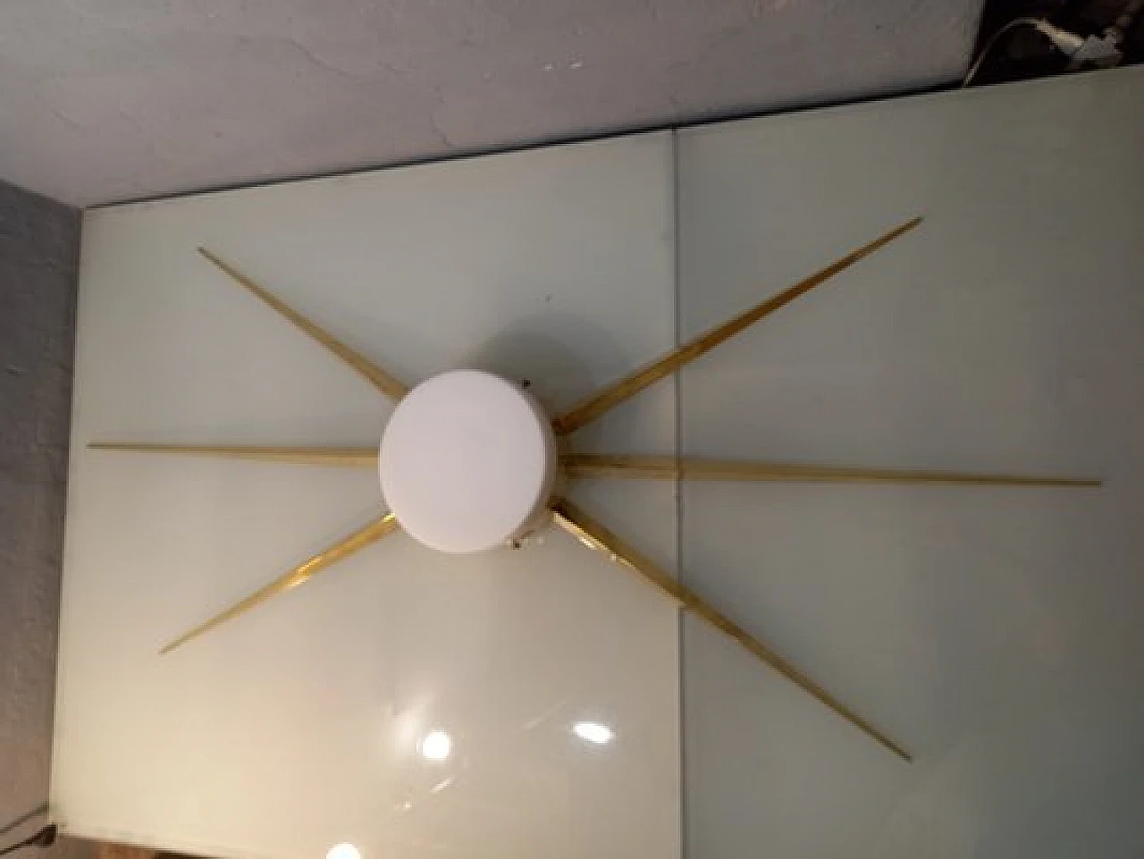 Comet wall light in polished brass and glass in Gio Ponti style, 2000s 8