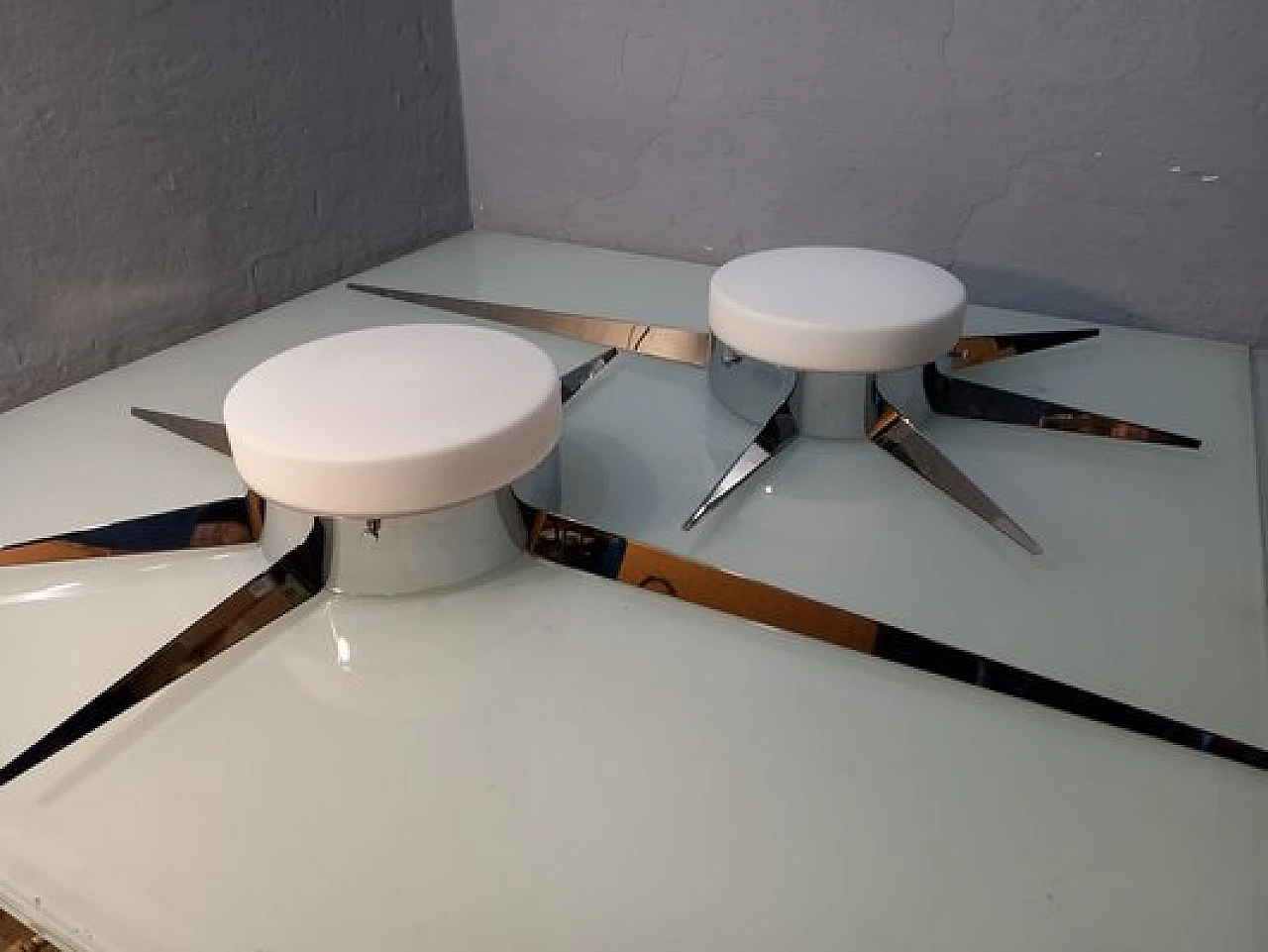 Comet wall light in chromed metal in the style of Gio Ponti, 2000s 8