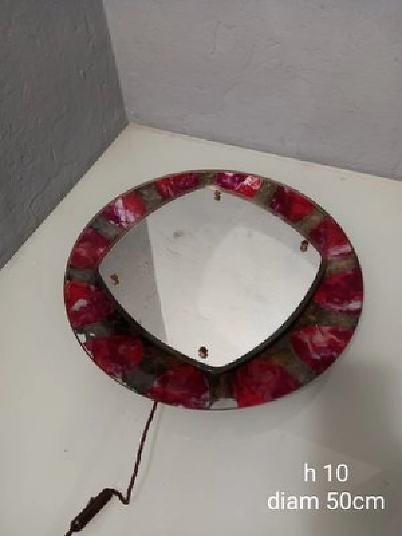 Specchio retroilluminato e dipinto di Sant'ambrogio De Berti, anni '50 1