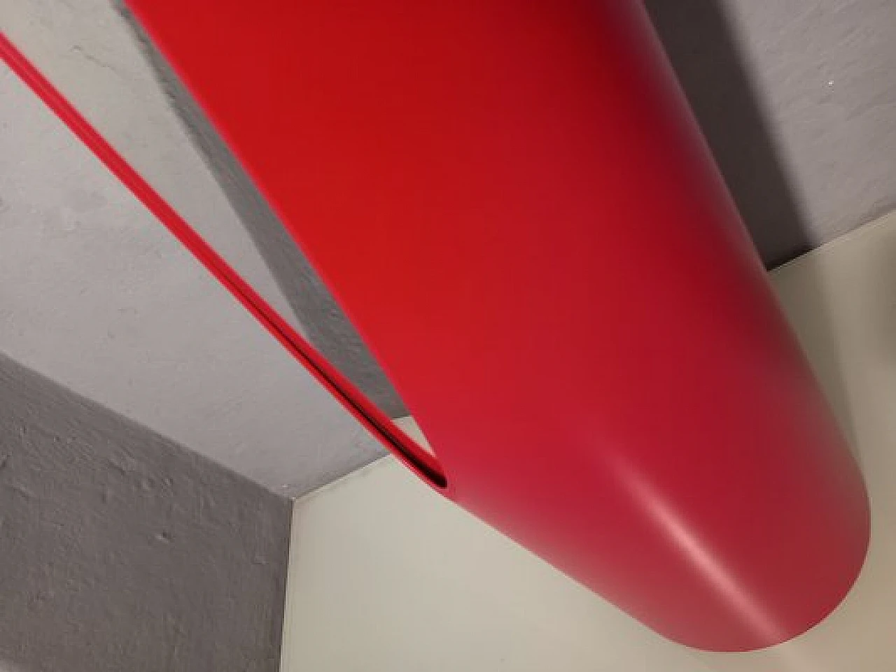 Unghia floor mirror in wood and red pvc, 2000s 7